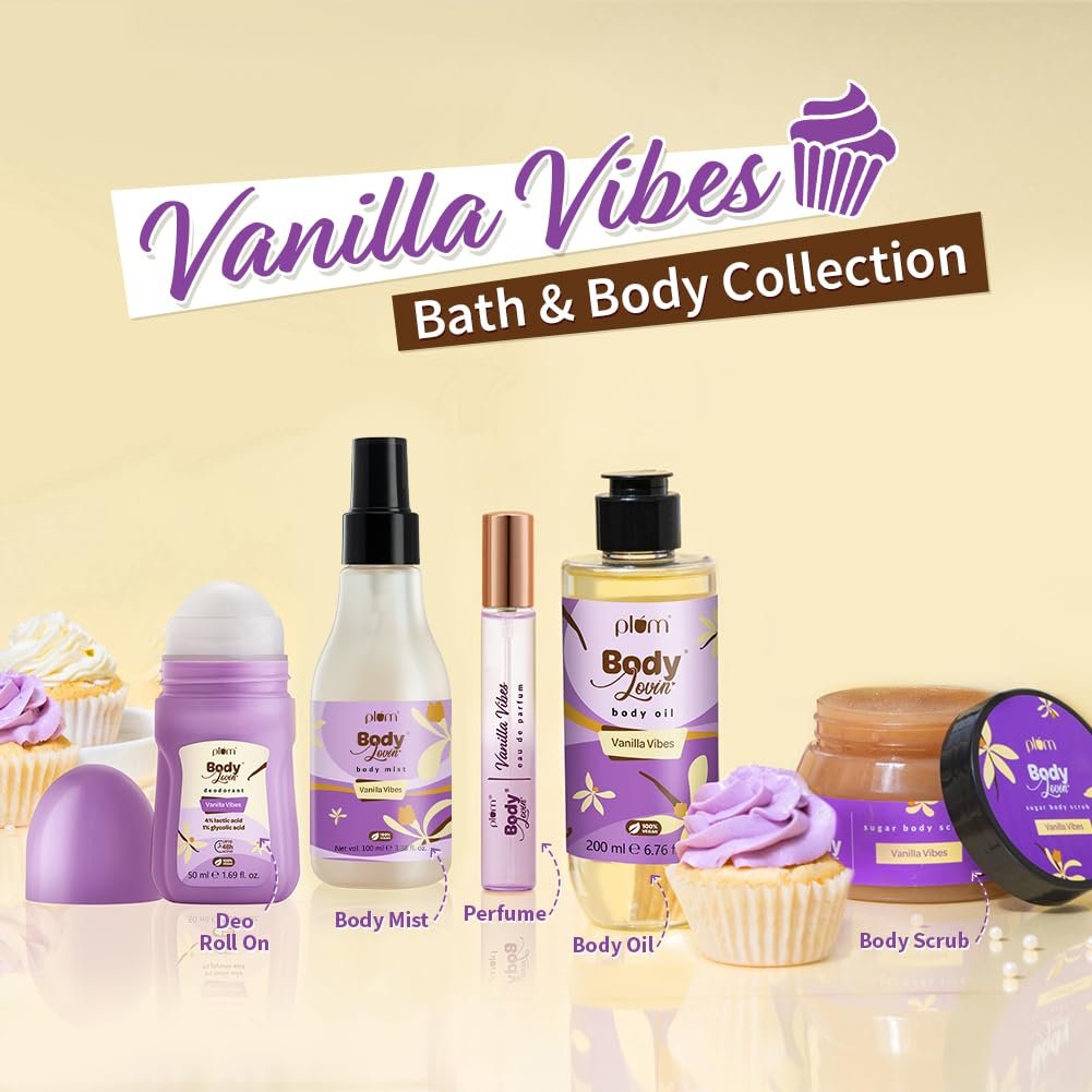 Plum Bodylovin' Vanilla Vibes Body Mist for Women | Long Lasting Vanilla Fragrance with Warm & Cozy Vanila Scent |Body Spray - 100ml thumbnail