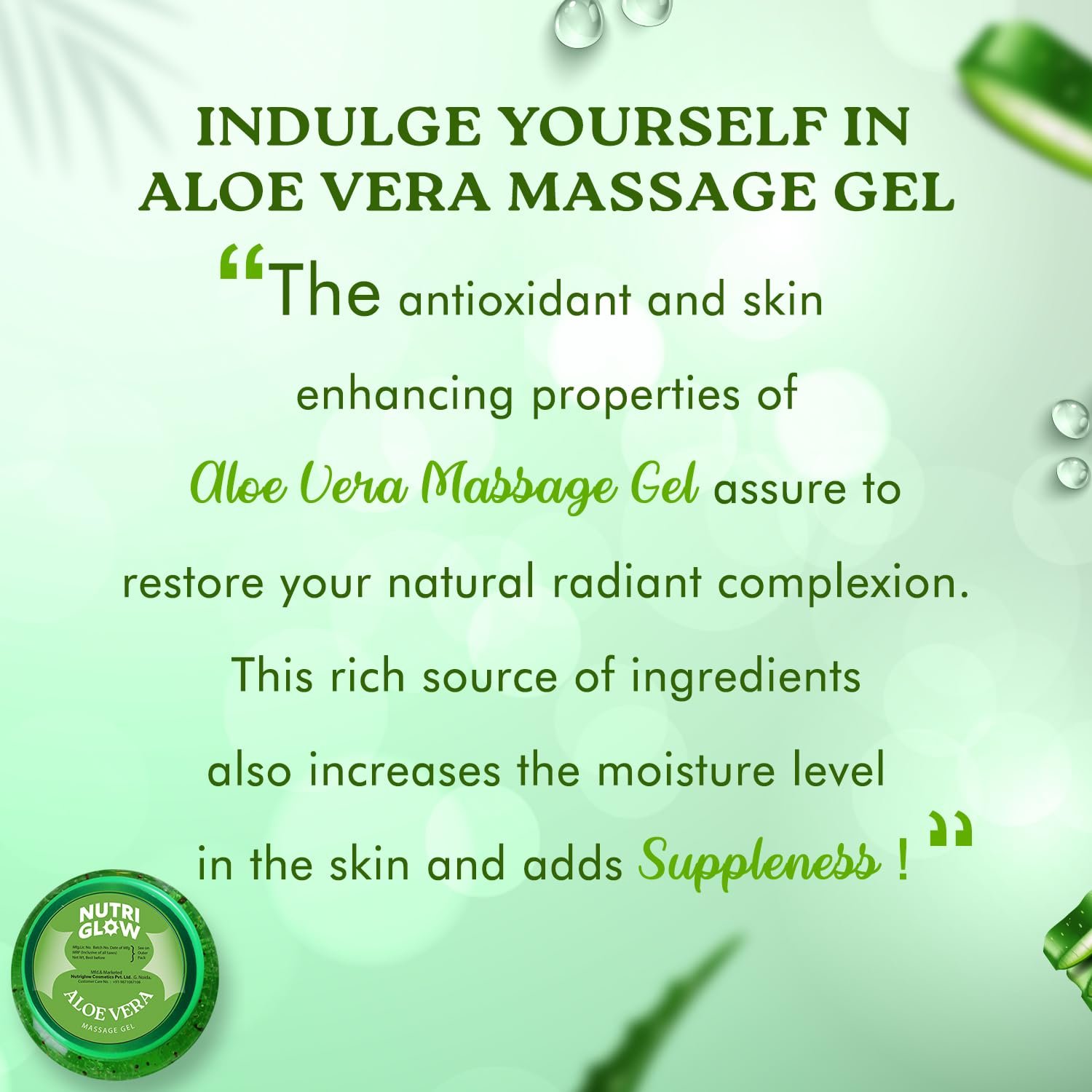 NutriGlow Aloe Vera Gel | Face Moisturizer for men and women100 thumbnail