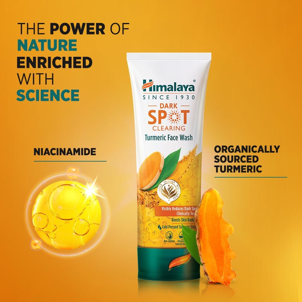 Himalaya Dark Spot Clearing Turmeric Face Wash | For glowing skin with Niacinamide | Suitable for all skin types |  For Men & Women | 100ml thumbnail