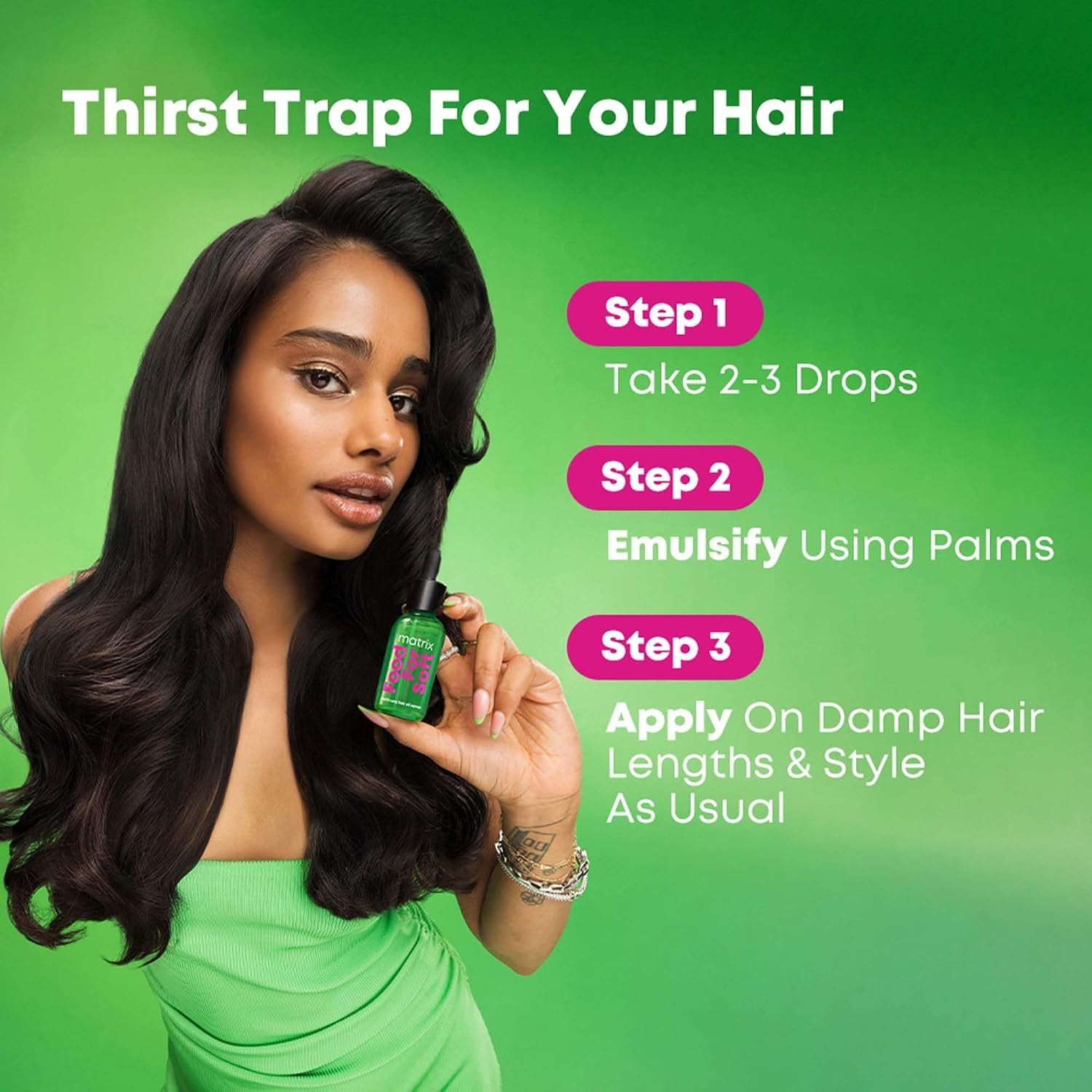 Matrix Professional Food For Soft Hair Oil Serum for Dry, Frizzy Hair | 5x More Hydration | 3 days of Softness| With Hyaluronic Acid & Avocado Oil 30ml thumbnail