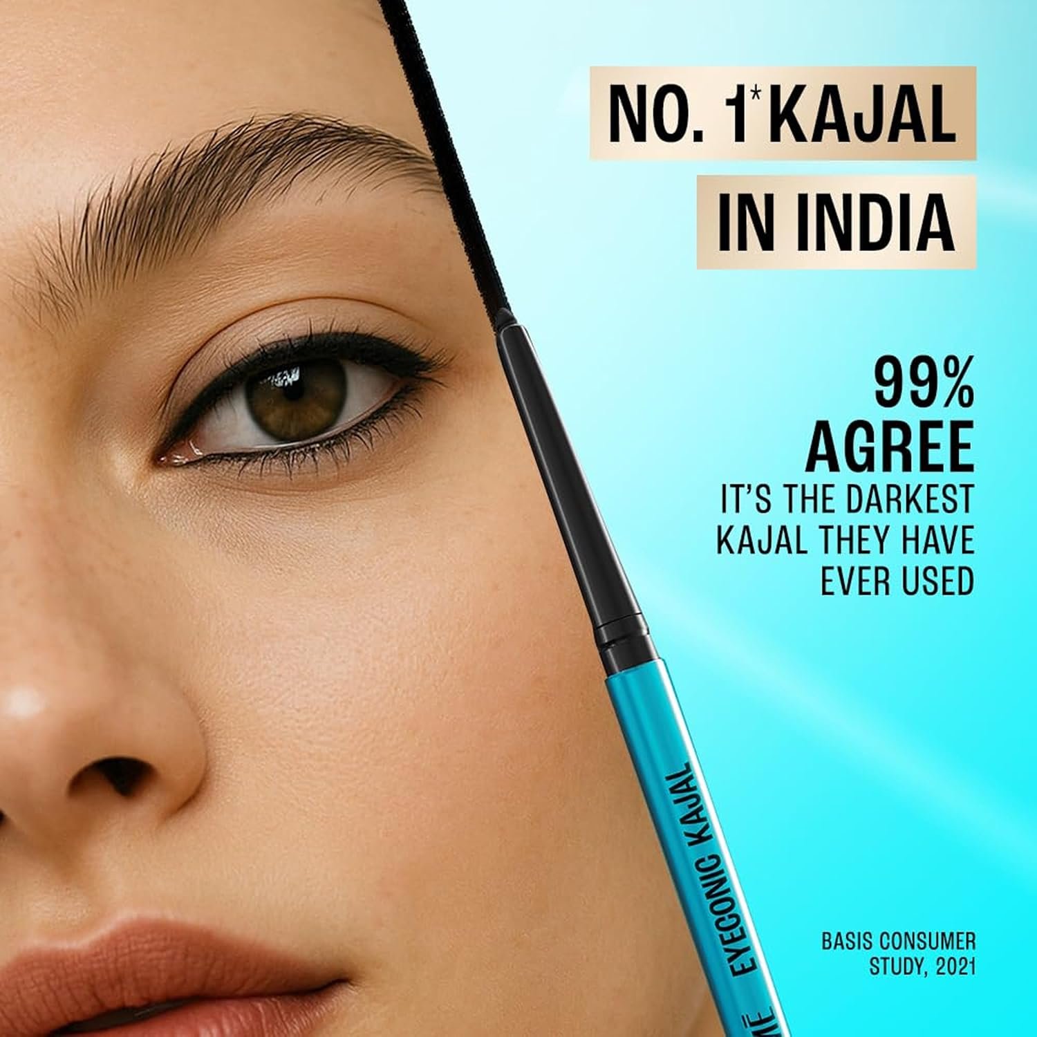 Lakme Eyeconic Kajal, Black Matte Finish, Water Proof, Smudge Proof, Lasts Upto 22 Hrs, 0.35 G thumbnail