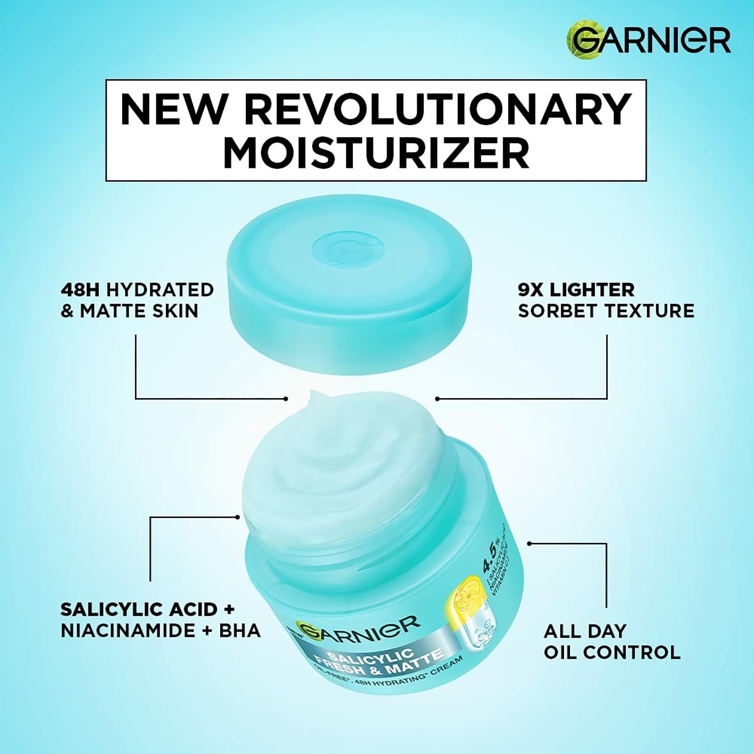 Garnier Fresh & Matte Salicylic Acid Sorbet Gel Face Moisturizer, 45g thumbnail