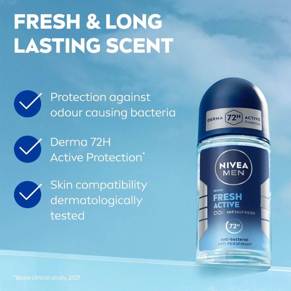 NIVEA MEN Fresh Active Deo Underarm Roll On 50ml thumbnail