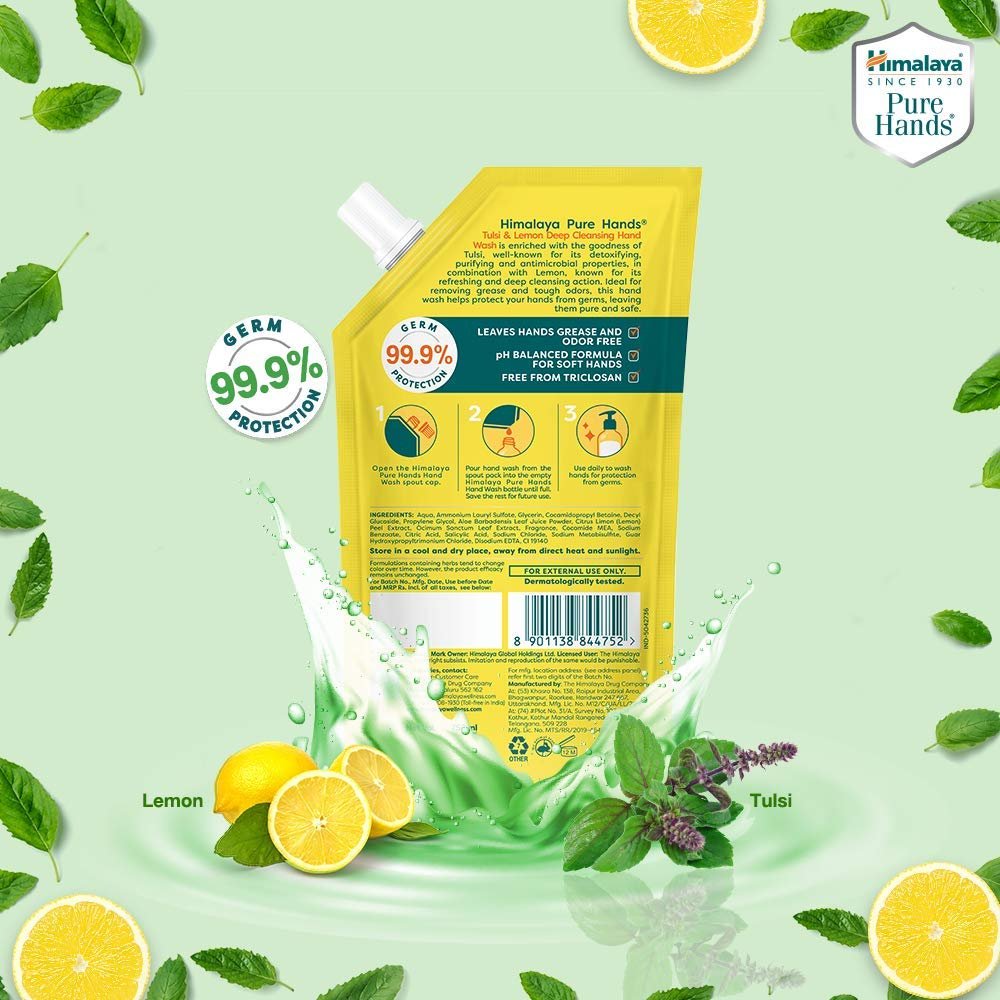Himalaya Pure Hands | Deep Cleansing Tulsi and Lemon Hand Wash Refill - 750 ml thumbnail