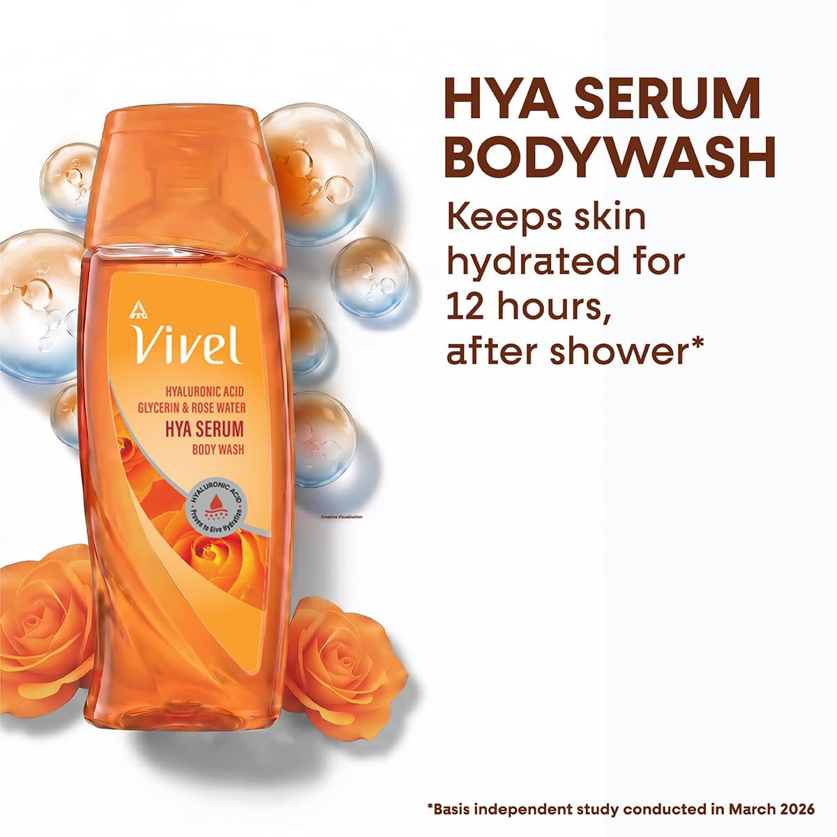 Vivel Hya Serum Hydrating Body Wash 200ml|Hyaluronic Acid, Glycerin & Rose Water|Deep Intense Daily Hydration Shower Gel|Improve Dry Rough Skin Texture |Dermat Recommended | thumbnail