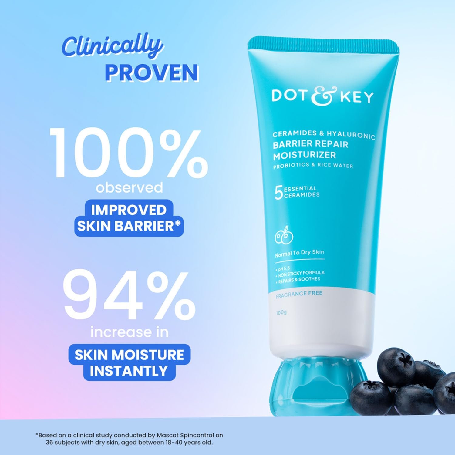 Dot & Key Barrier Repair Moisturizer For Normal, Dry, Combination & Sensitive Skin | 120 Hrs Moisturization, With 5 Ceramides & Hyaluronic 175g thumbnail