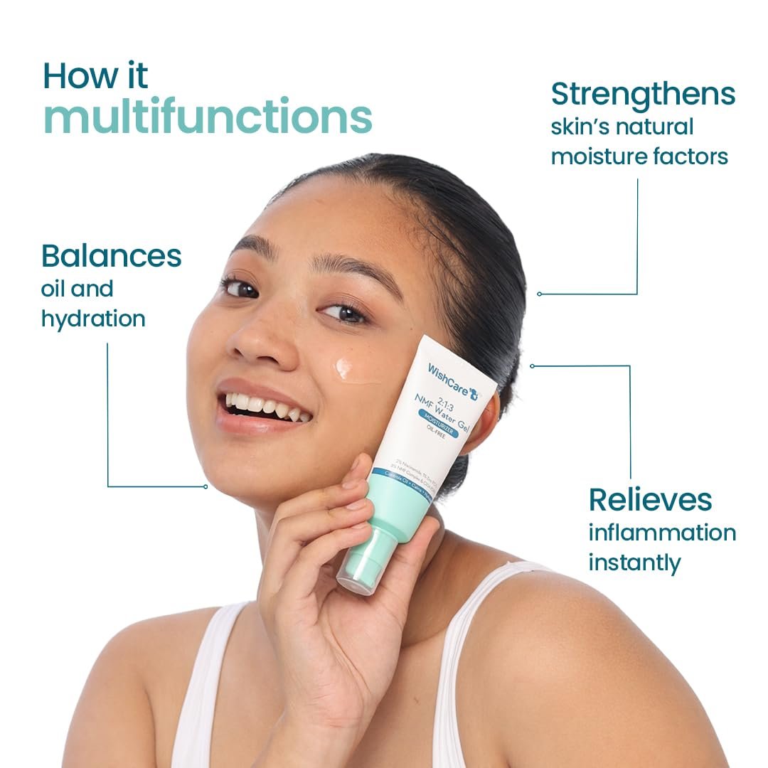 WishCare 2:1:3 NMF Water Gel Moisturizer for Face Oily Skin, Dry Skin, 50ml Oil-Free Moisturizer Cream For Acne Prone Face, With Niacinamide, Zinc PCA & NMF, Controls Oil & Hydrates, For Wom thumbnail