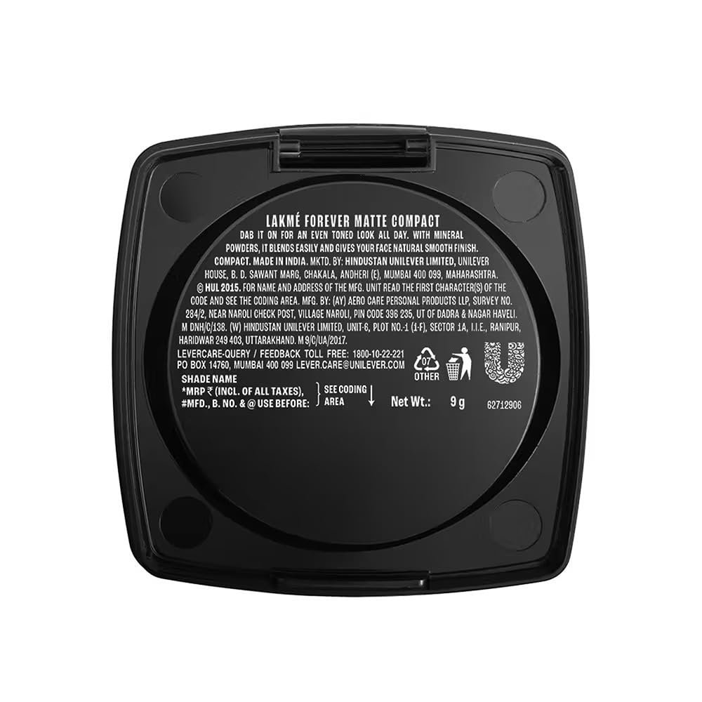 Lakme Forever Matte Compact, Smooth Finish, Lightweight Compact Powder  9g thumbnail