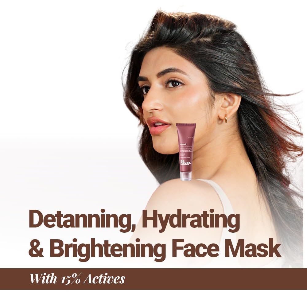 Be Neude un_mask Instant De-Tanning, Hydrating & Brightening Face Mask | Dry Skin-Friendly Facial Mask for Smooth, Soft & Radiant-Looking Skin | 15ml thumbnail