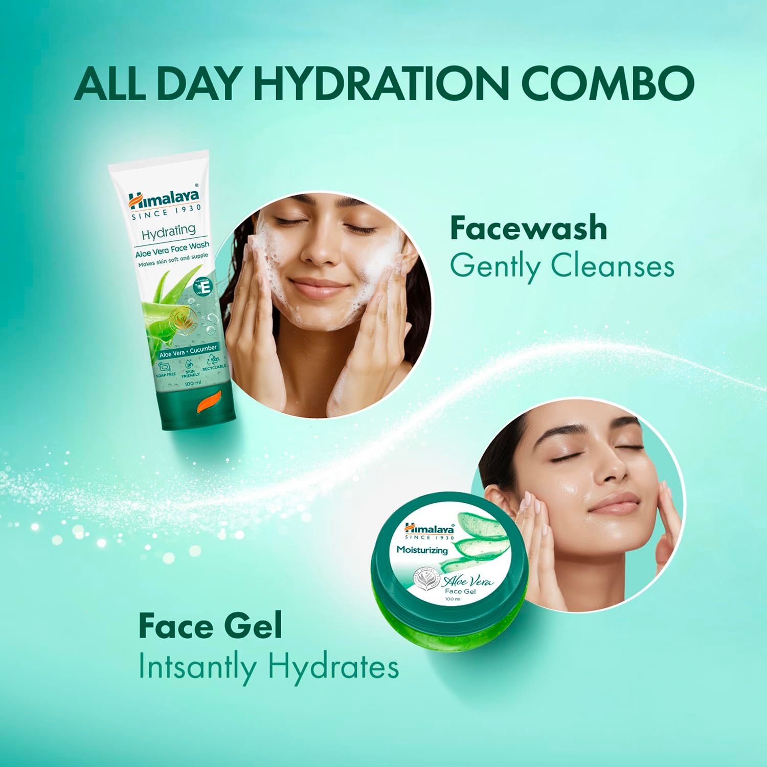 Himalaya Hydrating Aloe Vera Face Wash 200 ml | Aloe Vera & Vitamin E | Creamy Gentle Cleanser for Bouncy & Dewy skin | Clinically Tested | Paraben Free | For Dry Skin thumbnail