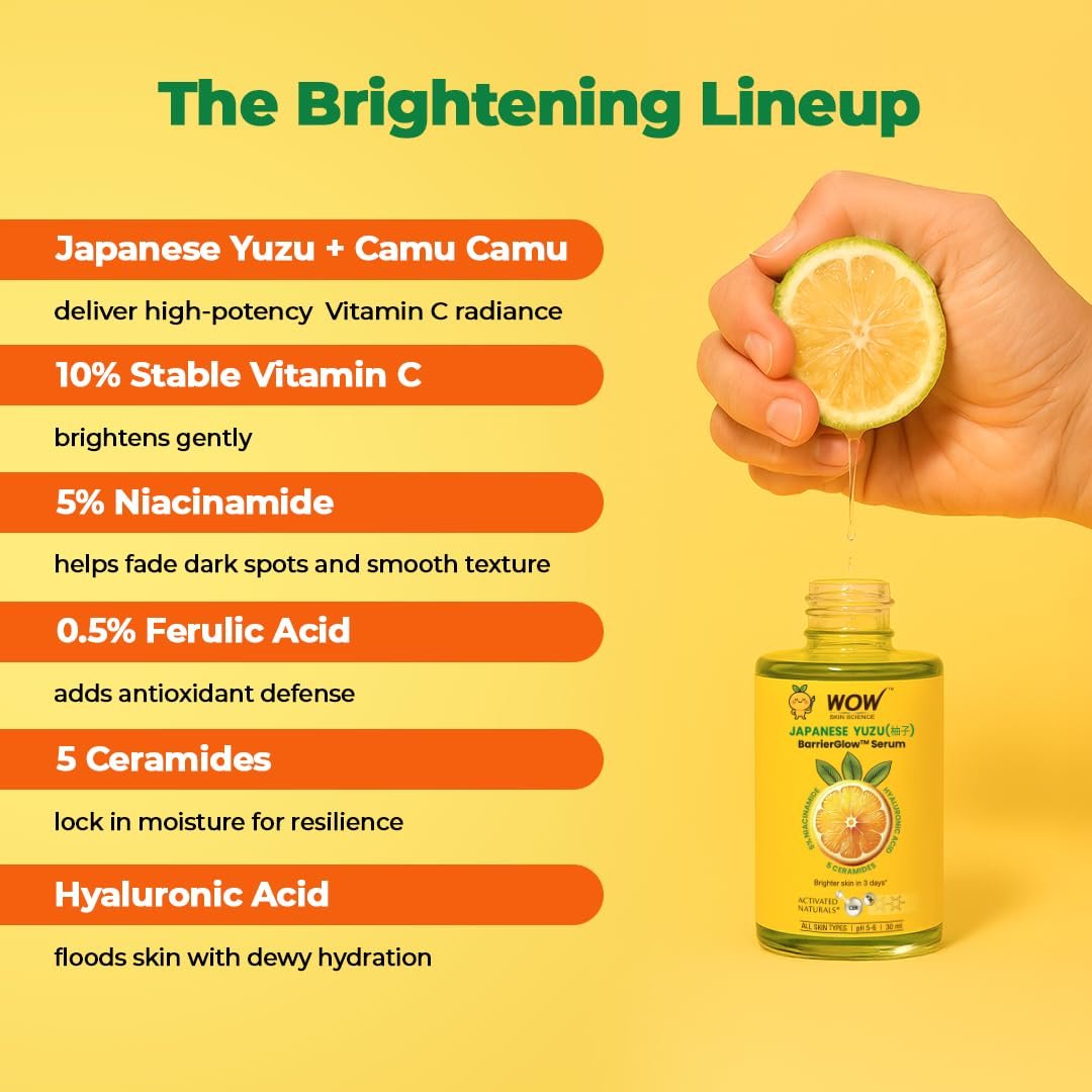 WOW Skin Science Vitamin C Serum | Face Serum with Niacinamide | Japanese Yuzu BarrierGlow™ | 10% Sodium Ascorbyl Phosphate, 5 Ceramides & Hyaluronic Acid | 30ml thumbnail