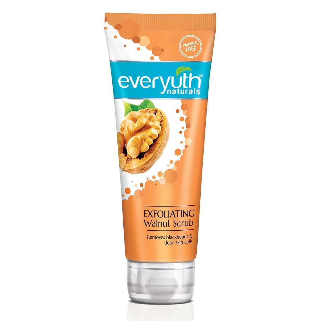Everyuth Naturals Exfoliating Walnut Face Scrub | Removes Dead Skin, Blackheads & Whiteheads, 200g Tube thumbnail