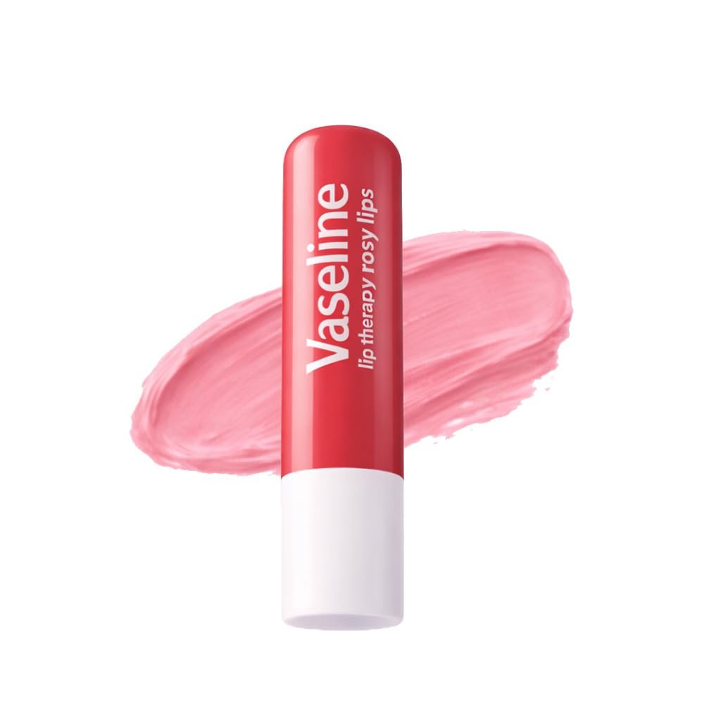 Vaseline Lip Care | Rosy Lips Tinted Lip Balm Stick | up to 48Hr moisturization | with almond oil & rose extract | made in South Korea | 4.8g