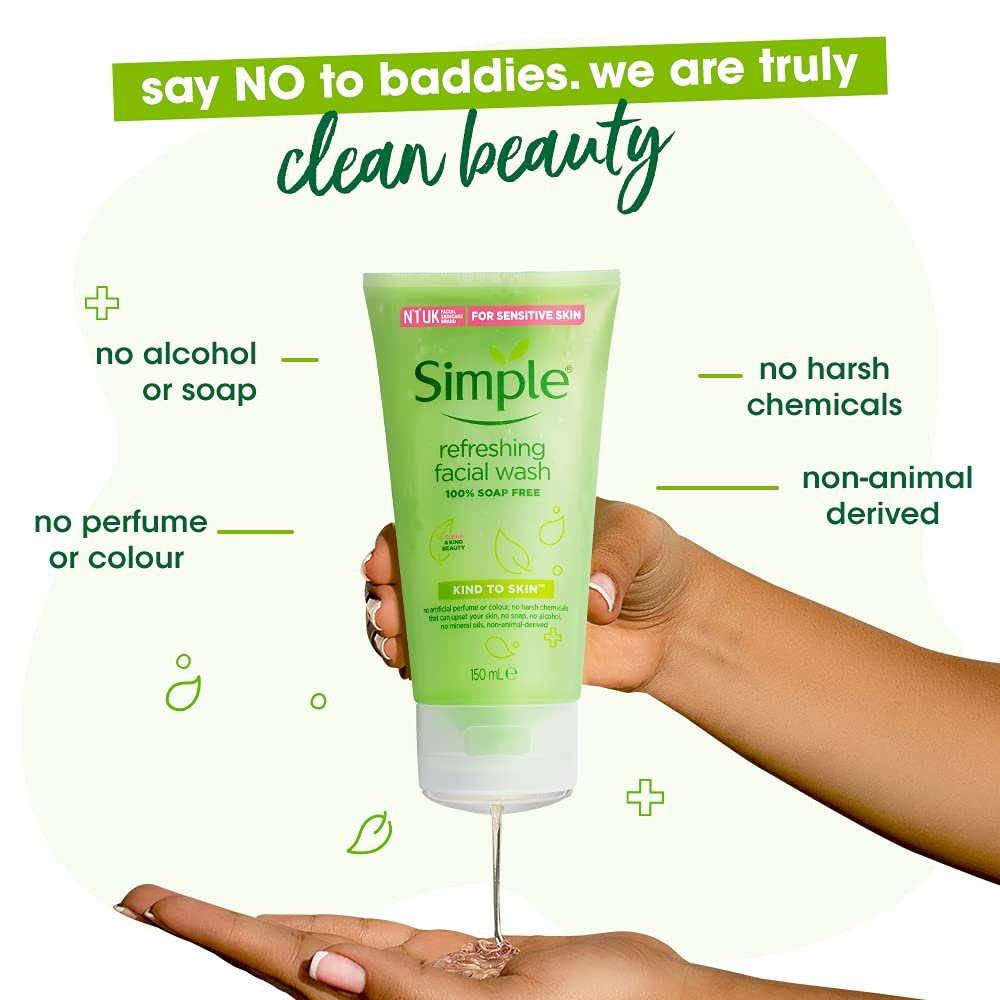 Simple Kind to Skin Refreshing Facial Wash| For all Skin Types| No Soap| No Perfume| No Harsh Chemicals & Parabens| Tested on Sensitive Skin, 50 ml thumbnail