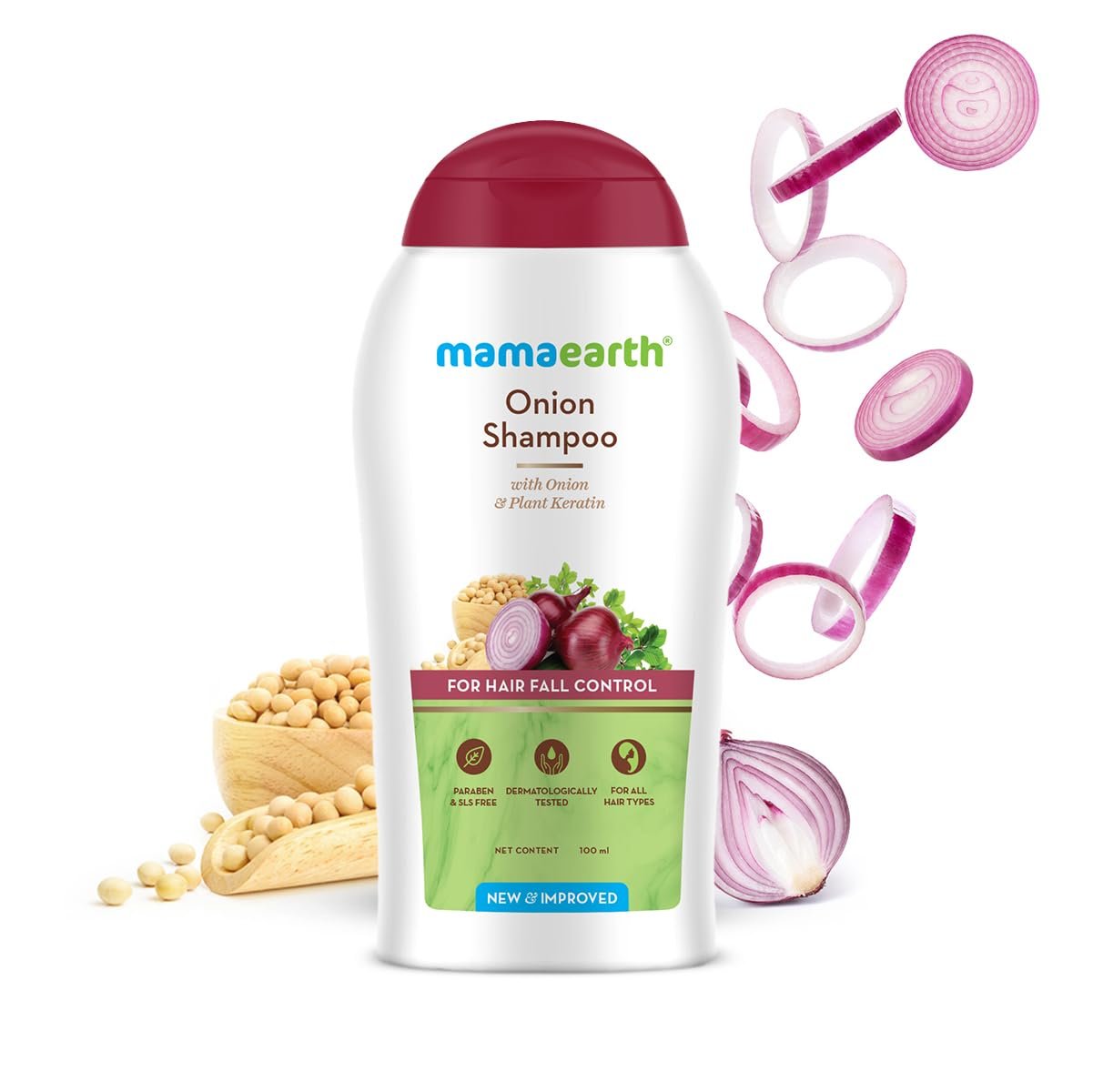 Mamaearth Onion Shampoo for Hair Fall Control & Hair Growth with Onion & Plant Keratin - 100 ml thumbnail