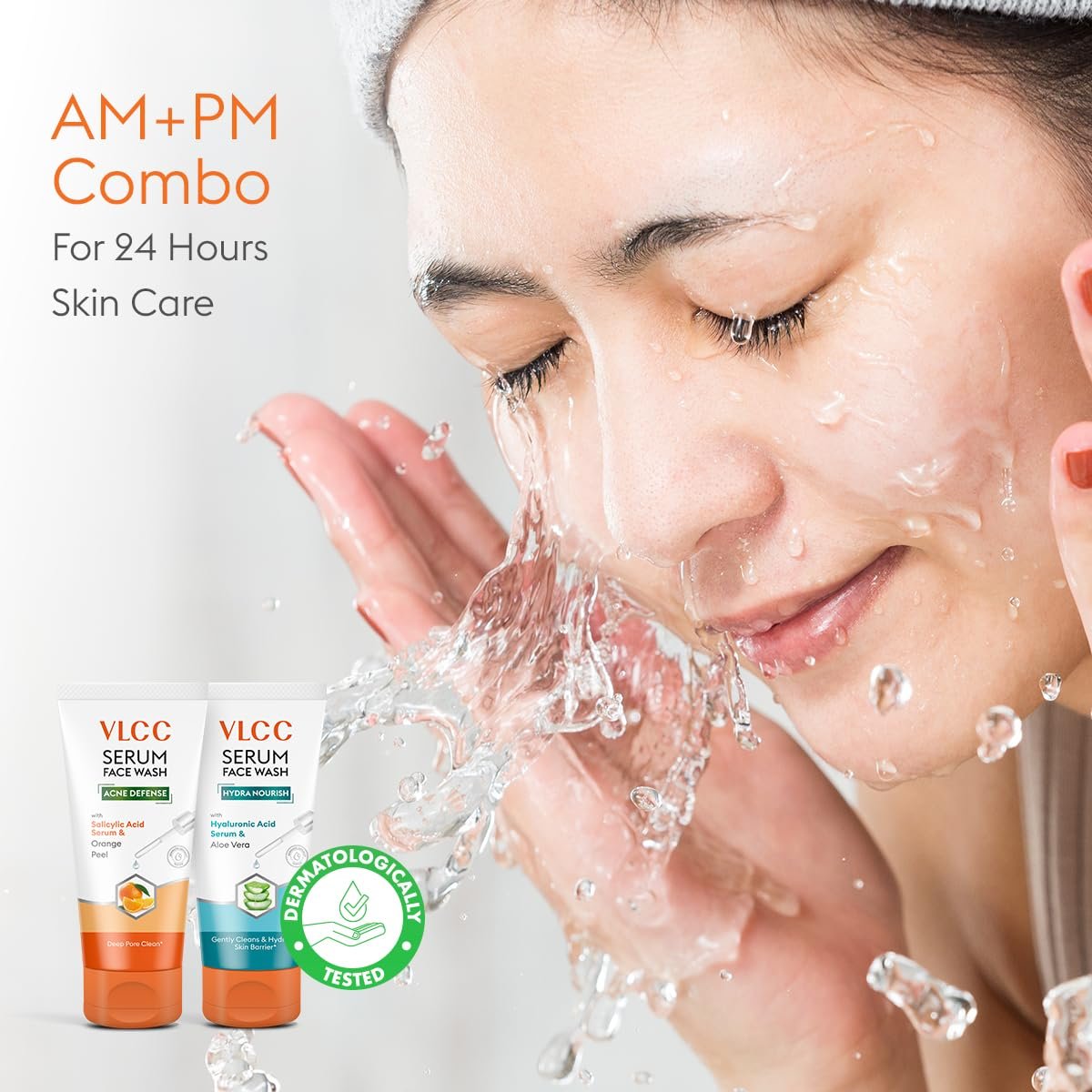 VLCC Salicylic Acid & Orange Peel Serum Facewash - 150 ml for Deep Pore Cleansing for AM | with Free Hyaluronic Acid & Aloe Vera Serum Facewash - 150 ml thumbnail