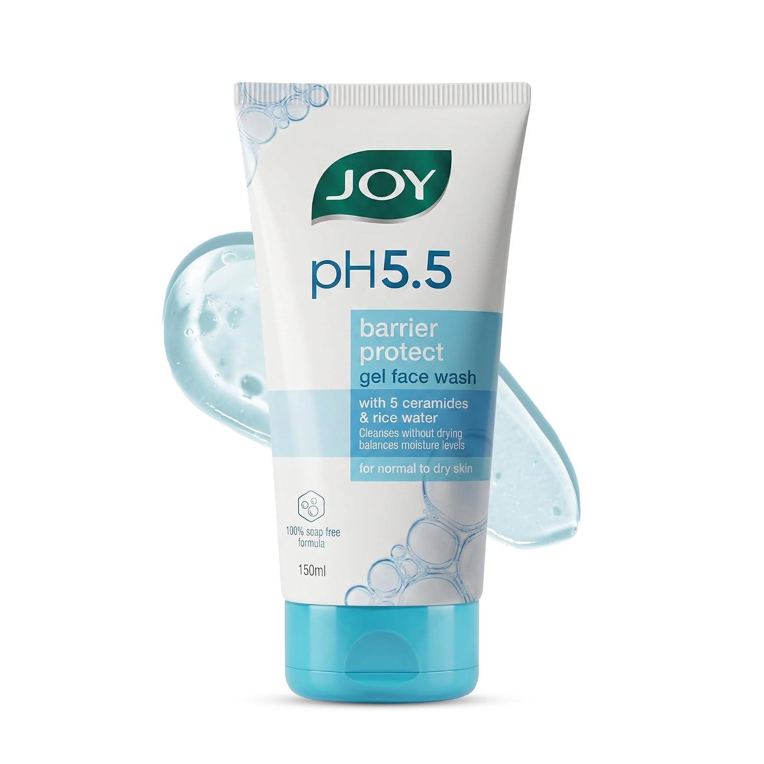 Joy pH 5.5 Hydrating Gel Face Wash with Ceramides and Rice water 150ml | Gently Cleanses and Protects Skin Barrier | Ideal for Sensitive Skin