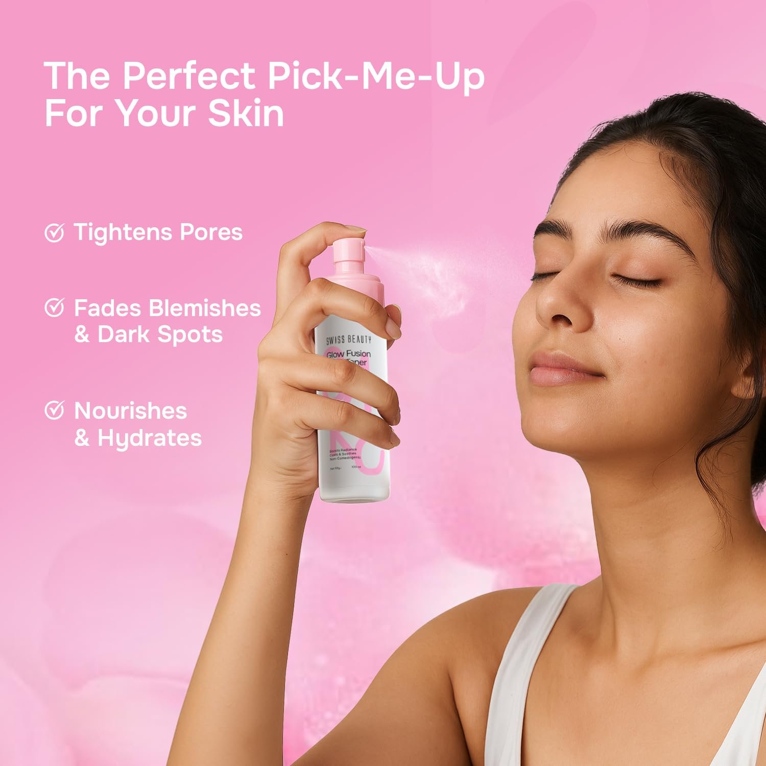 Swiss Beauty Care Glow Fusion Face Toner | Hydrating & Soothing | 3% Niacinamide & Cucumber Extract | Refreshing | 100ml thumbnail