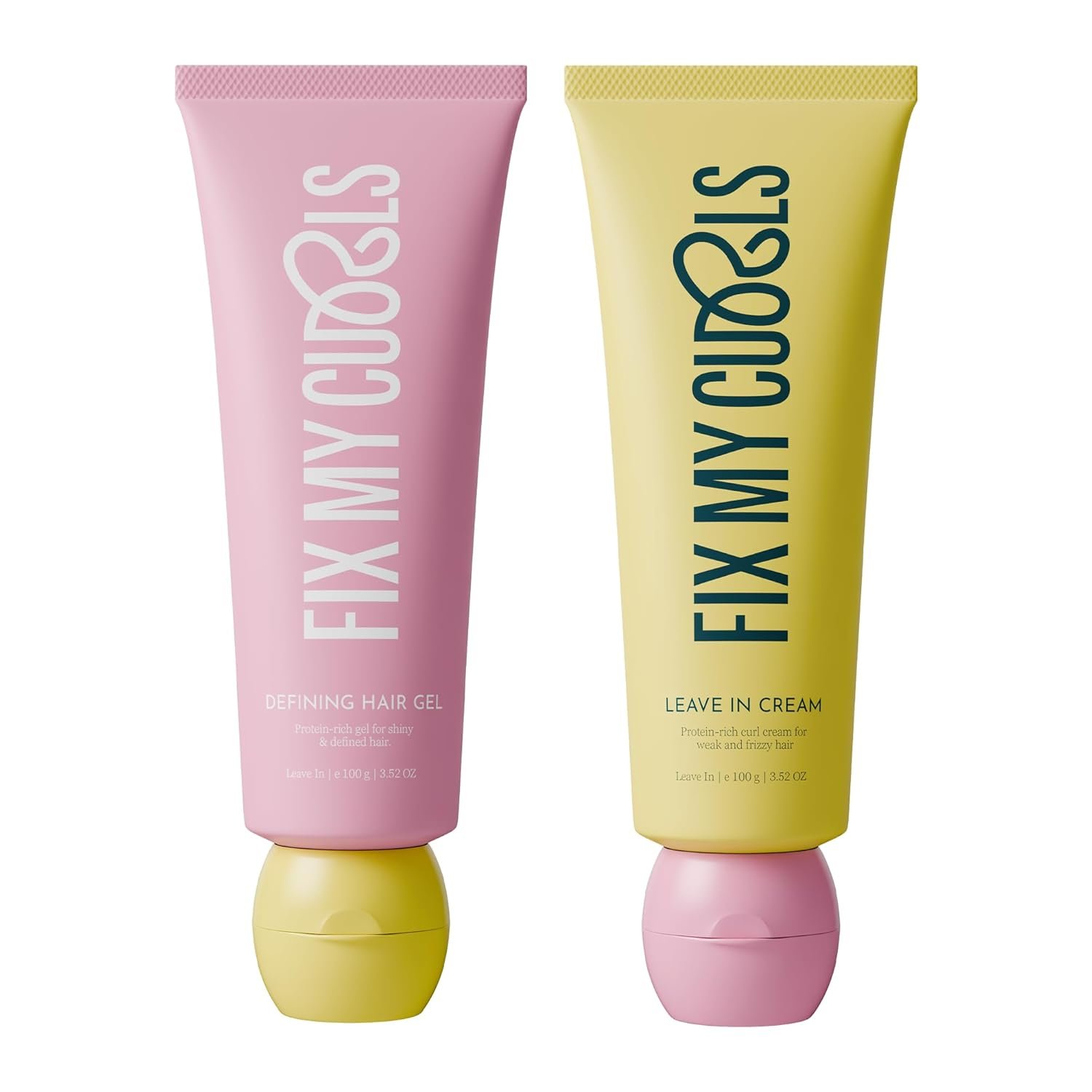 Fix My Curls Protein Styling Duo | Leave In Cream & Defining Gel |100g Each This duo fights frizz, adds lightweight moisture, and leaves your curls bouncy and strong.