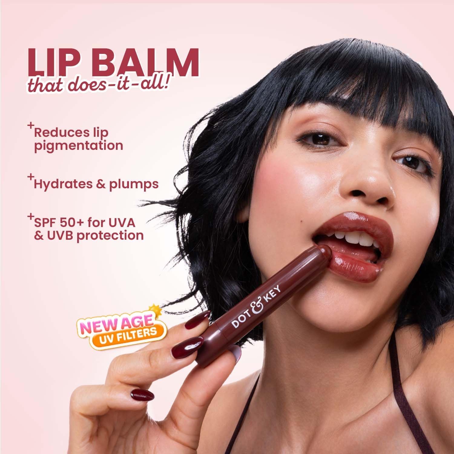 Dot & Key Meltie Lip Balm SPF 50+ With 2% Kojic & Vitamin C | Hydrates Dry, Chapped Lips, Lightens Pigmentation, Brightens Lips | Cocoa Creme | 4g thumbnail
