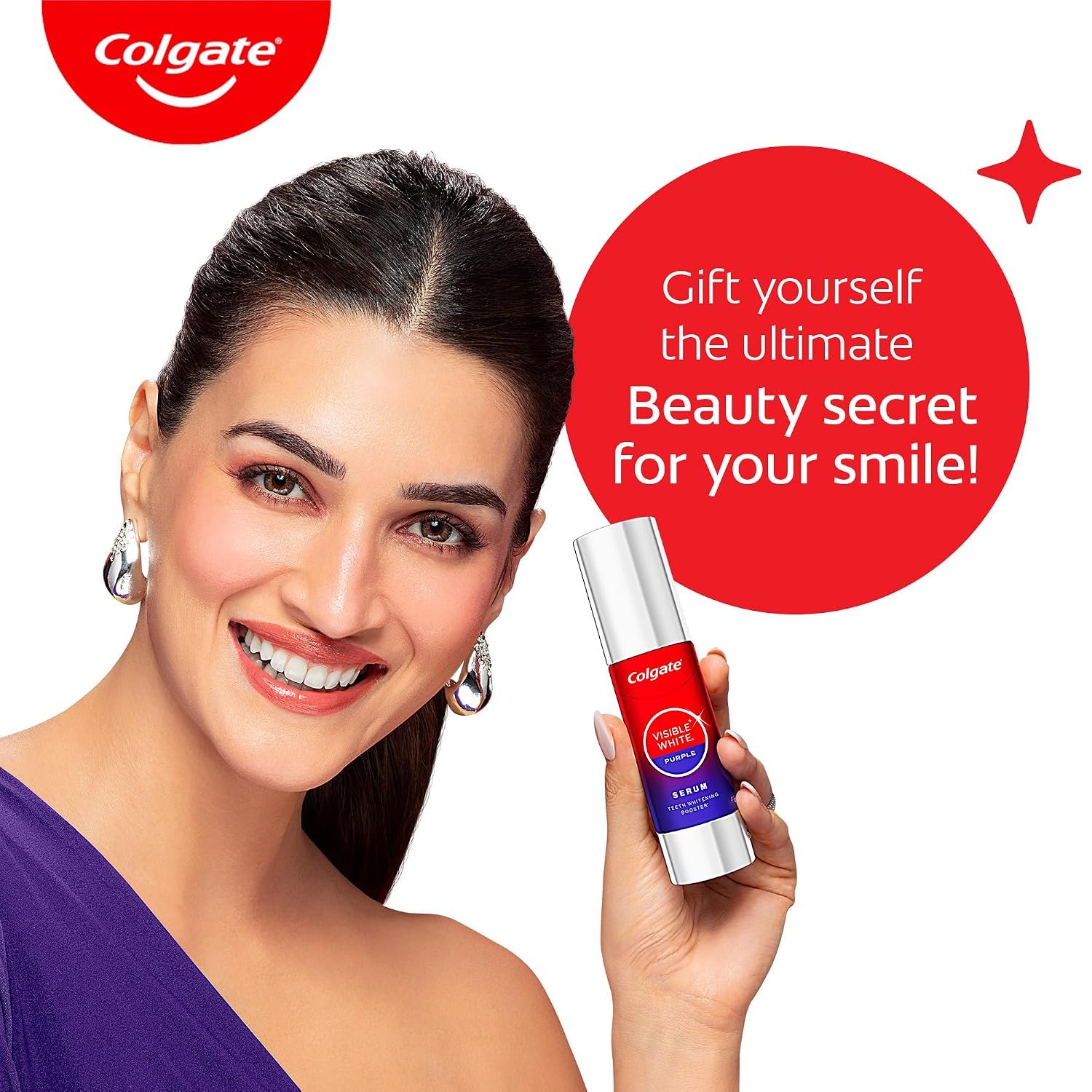 Colgate Visible White Purple Teeth Whitening Serum, 40ml – Mint & Yuzu Flavour, Instant Brightening Purple Serum for Whiter Smiles thumbnail