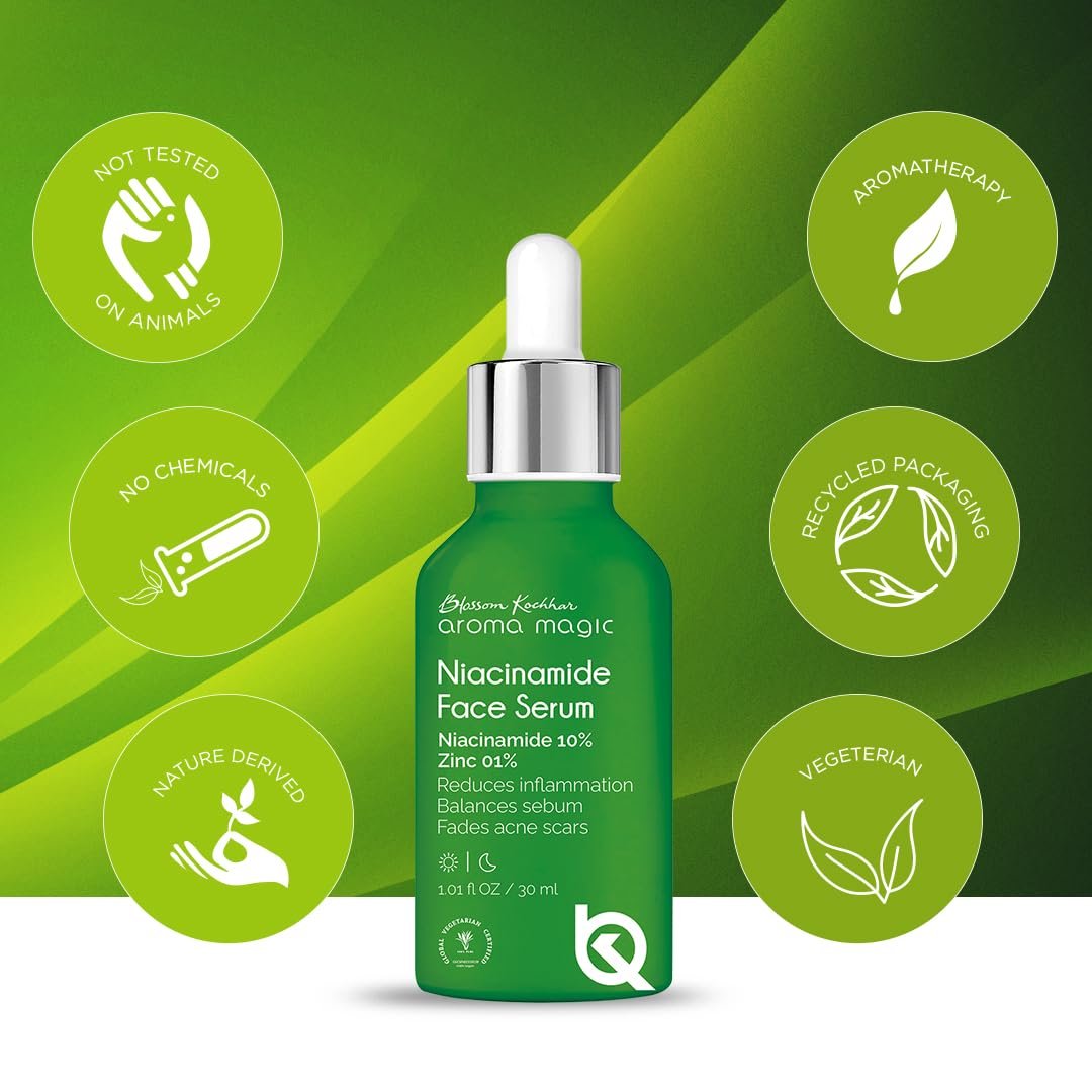 Aroma Magic 10% Niacinamide Face Serum for Acne Marks & Enlarged Pores, Hydration |1% Zinc PCA | Excess Oil/Sebum Control | 30ml thumbnail