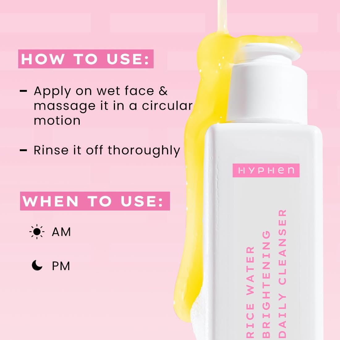 Hyphen 10% Rice Water Brightening Face Wash | Daily Face Cleanser for Women and Men | Brightens Skin | Removes Dirt & Impurities | Suitable for All Skin Types - 100 ml thumbnail