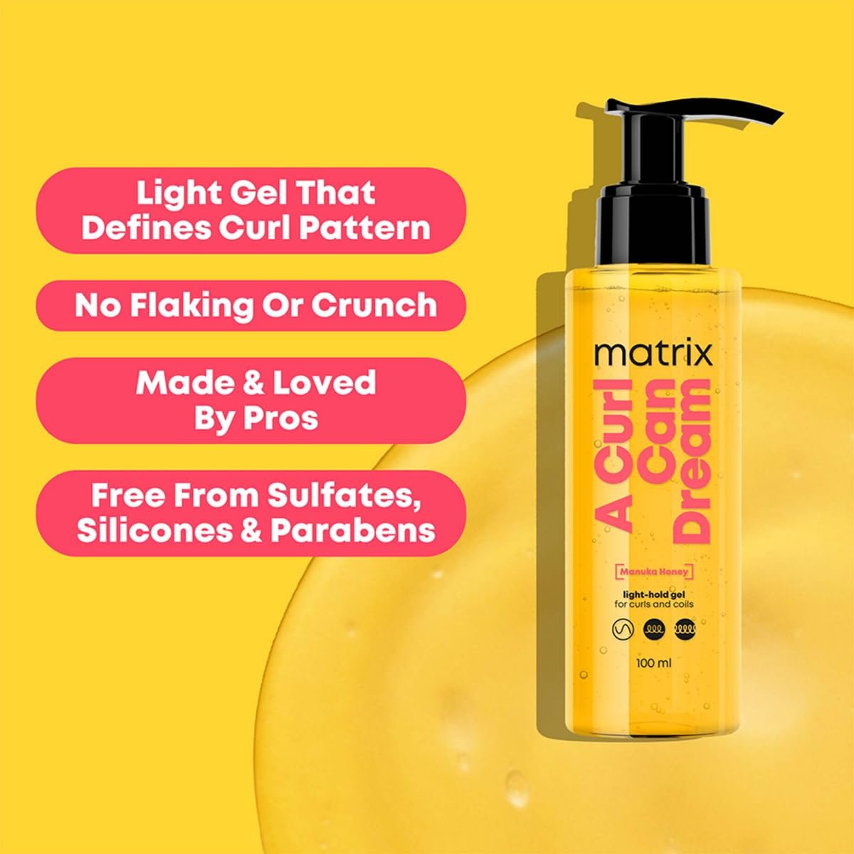 Matrix Professional A Curl Can Dream Leave-In Cream & Gel Combo|Nourishes & Defines Wavy, Curly Hair|Enriched with Manuka Honey Extract|Waves & Curls Styling|No Flaking Or Crunch (200ml) thumbnail