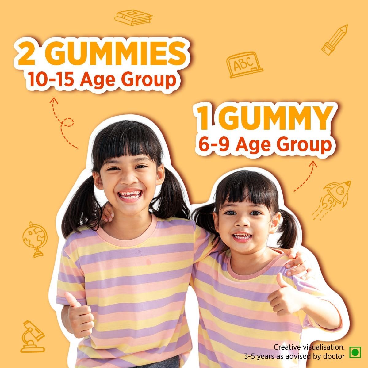 Centrum Kids- Multivitamin Gummies for Kids | Non-Habit Forming | With Zinc, Vitamin B, C, D for Overall Growth, Healthy Digestion, Eye Health, Immunity | Tasty Orange Flavour | Veg - 50 gum thumbnail