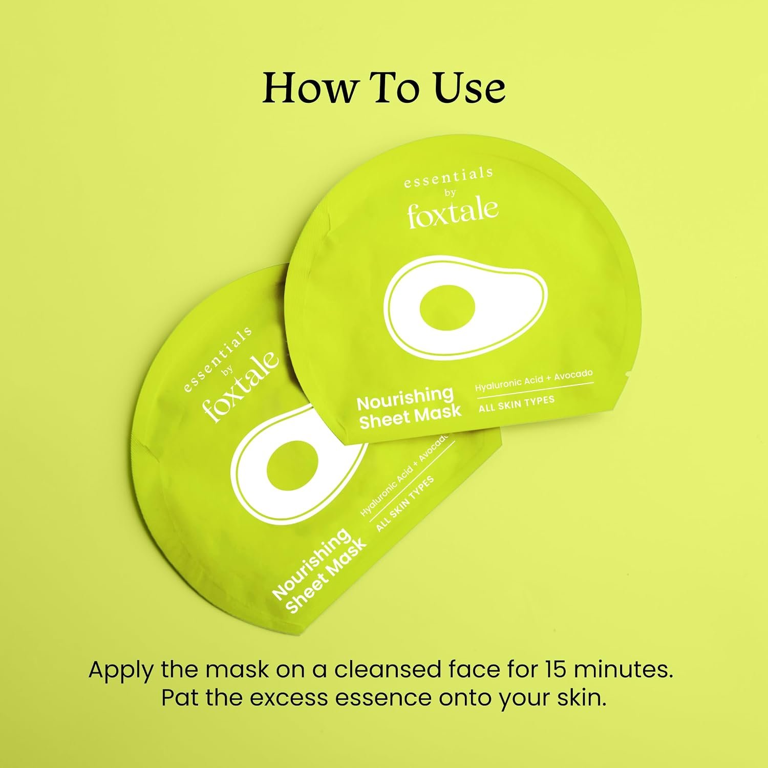 Foxtale Nourishing Sheet Mask with Hyaluronic Acid and Avocado for Nourishing & Hydration, Men & Women, 26g thumbnail