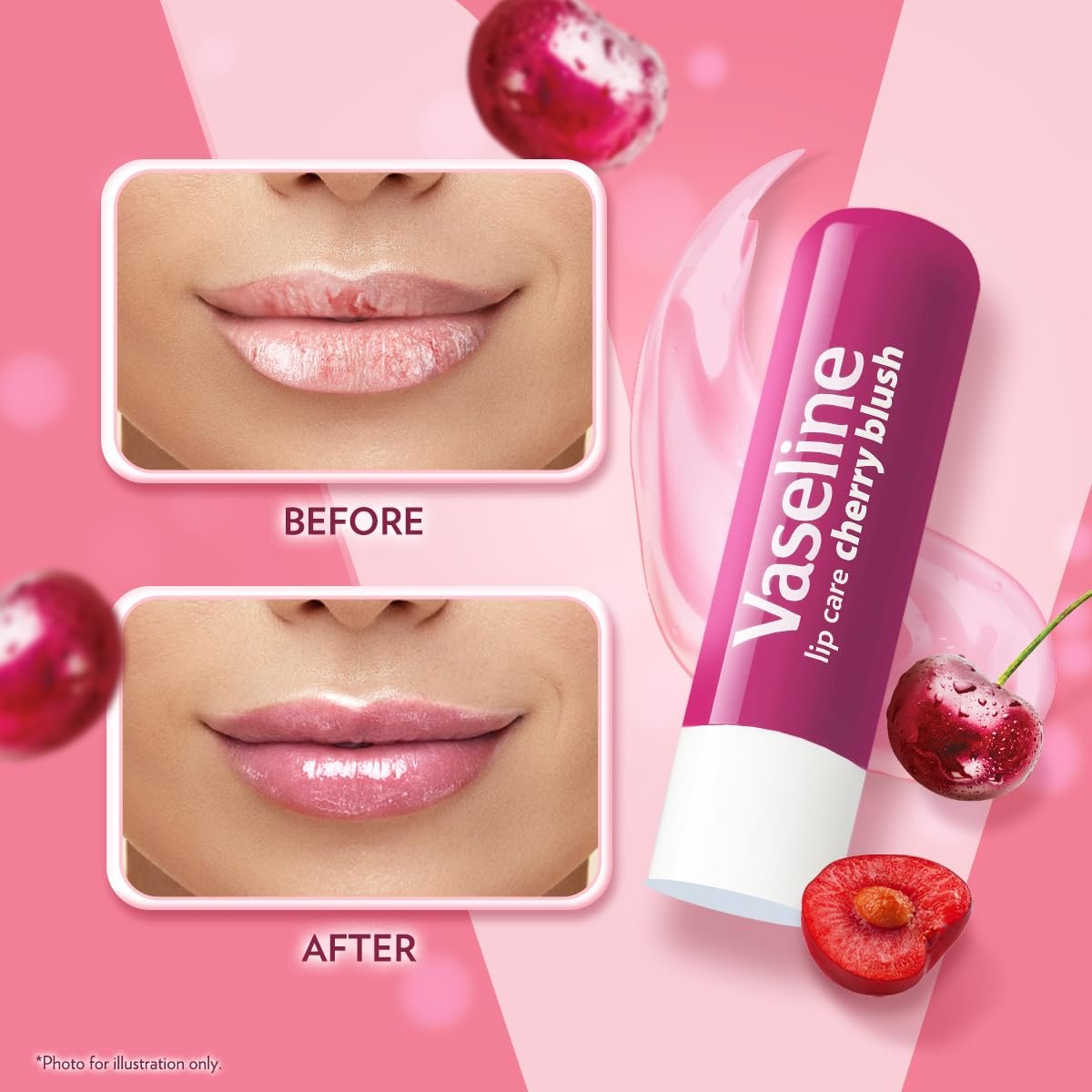 Vaseline Lip Care | Cherry Blush Tinted Lip Balm Stick | up to 48Hr moisturization | with petroleum jelly & Vitamin E | made in South Korea | 4.8g thumbnail