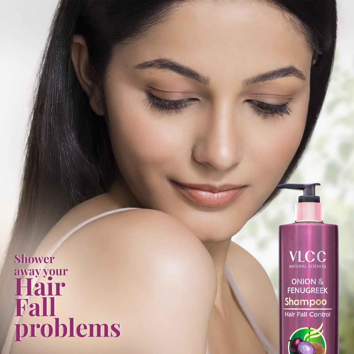 VLCC Onion & Fenugreek Shampoo - Controls Hair Fall - 300Ml | Helps Hair Growth & Strengthen Roots | Onion, Fenugreek & Black Seed | Thick, Strong & Healthy Hair, 310 Grams thumbnail