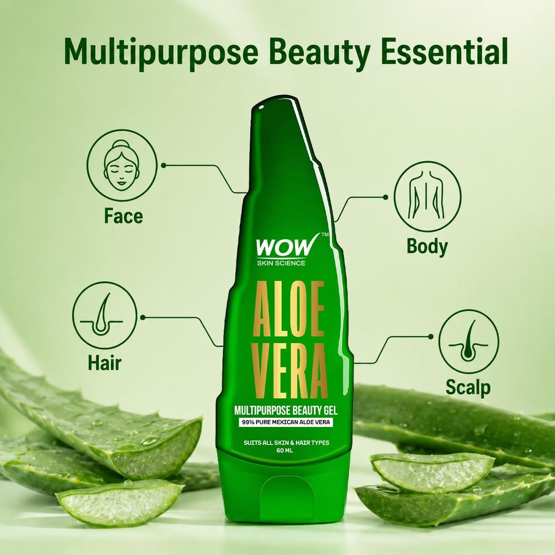 WOW Skin Science Aloe Vera Multipurpose Beauty Gel for Skin and Hair, 60 ml thumbnail