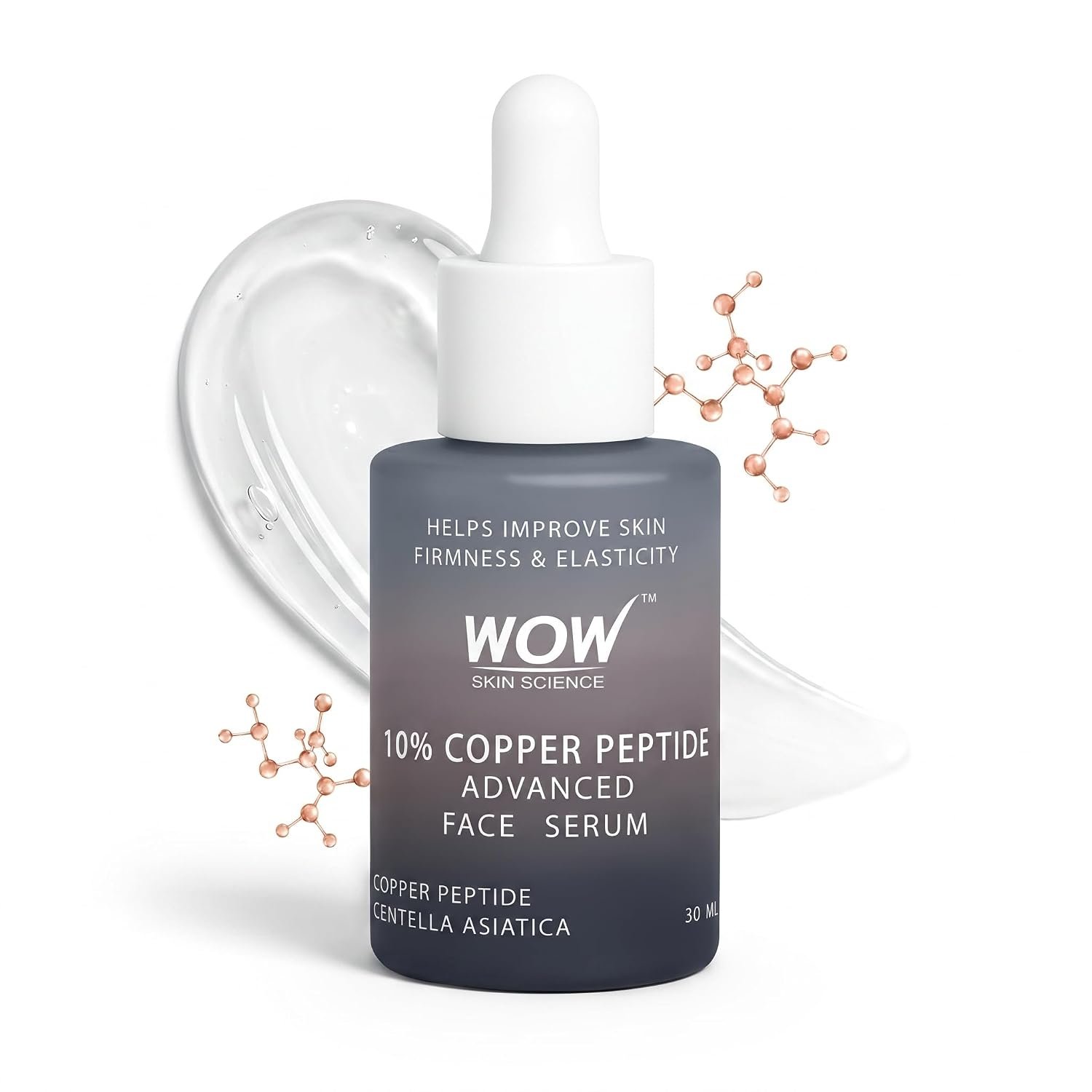 WOW Skin Science 10% Copper Peptide Advanced Face Serum | Copper Peptide + Centella Asiatica | Improves Firmness, Elasticity & Fine Lines | Anti‑Ageing Repair Serum 30ml