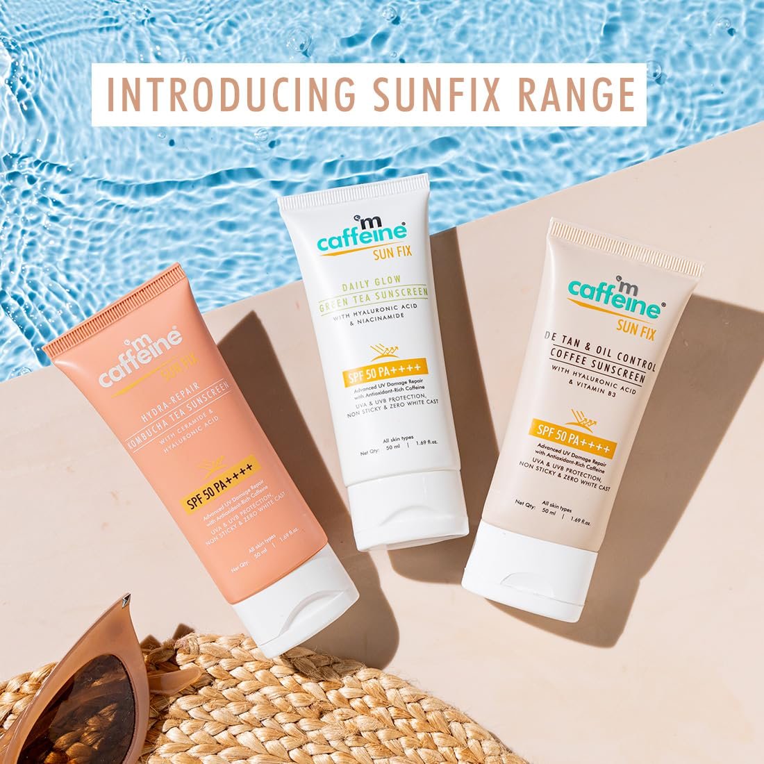 mCaffeine Niacinamide and Hyaluronic Acid Sunscreen SPF 50++ for Oily Skin | Mattifying, Zero White Care, Water Resistant & Non Sticky Sunscreen for Women & Men | - 50ml thumbnail
