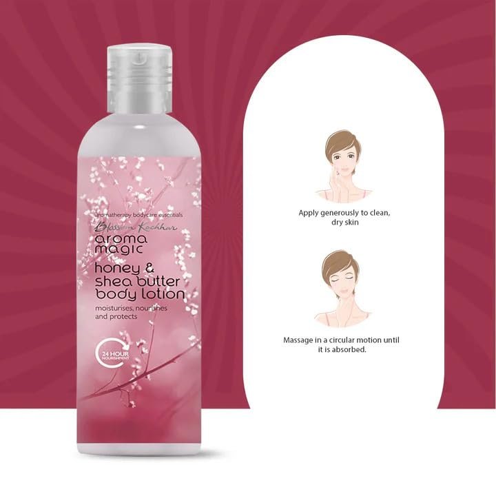 Aroma Magic Honey & Shea Butter Body Lotion| Lock 24H Moisture| soothes & protects sunburn| SPF 25| with beta-carotene, citric acid & soybean extract| Non-greasy| 220 ml thumbnail