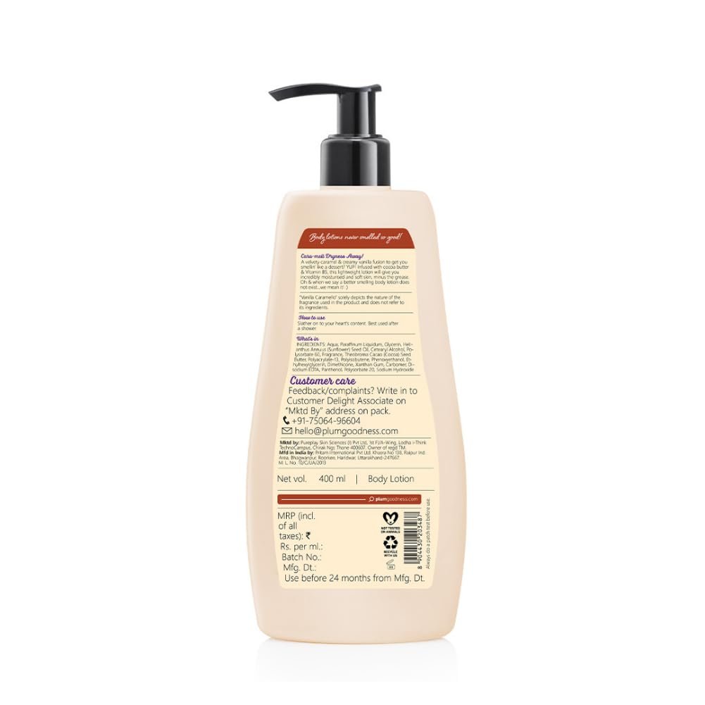 Plum BodyLovin' Vanilla Caramello Body Lotion | Cocoa Butter & Vitamin B5 for Deep Moisturization | Warm & Cozy Vanilla Fragrance - 400ml thumbnail
