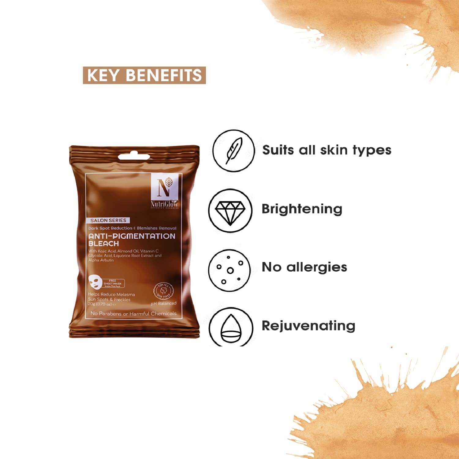 NutriGlow Advanced Organics Anti-pigmentation Bleach for Lightening & Brightening (6 in 1) thumbnail