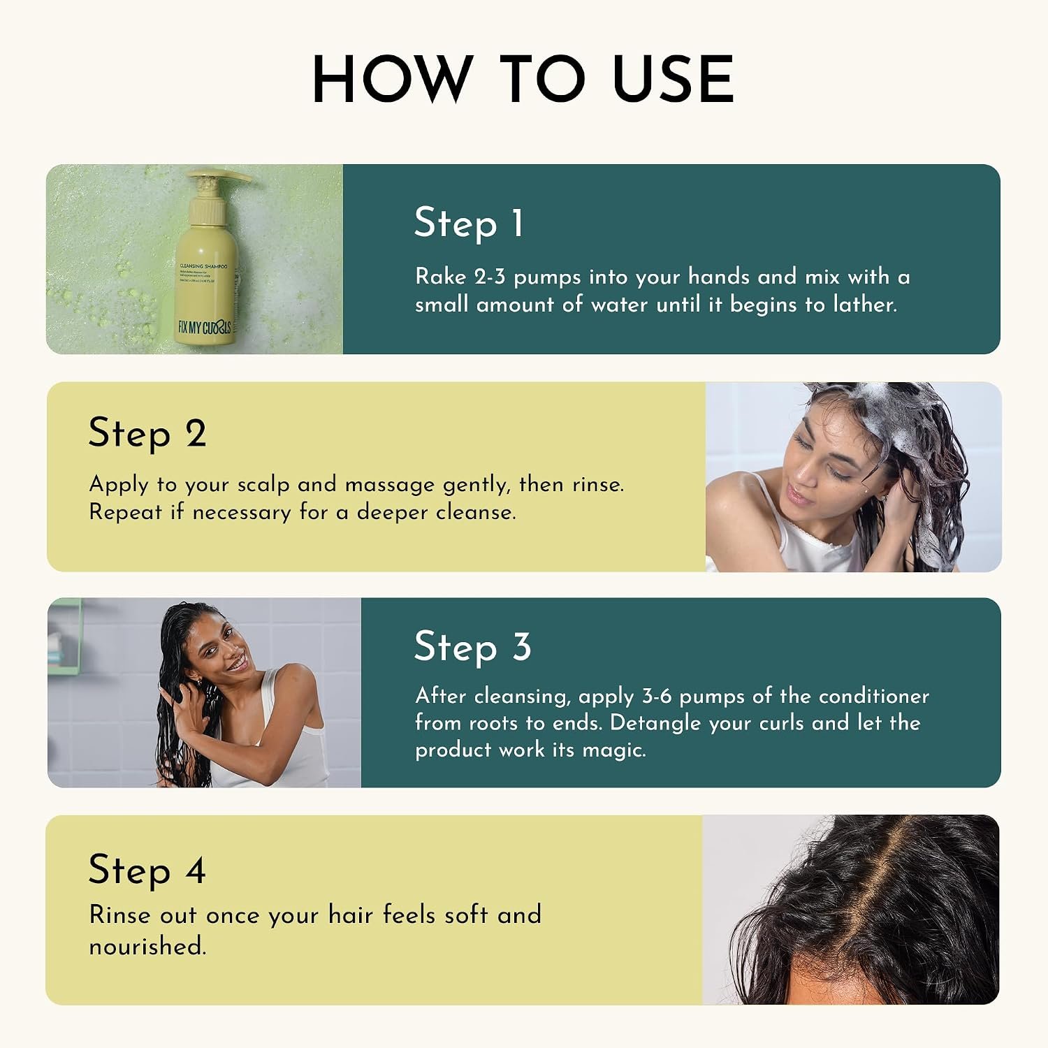 Fix My Curls Cleanse & Condition Bundle | Sulphate Free | 200ml Each A simple wash-day duo to gently cleanse, hydrate and refresh curly and wavy hair. thumbnail
