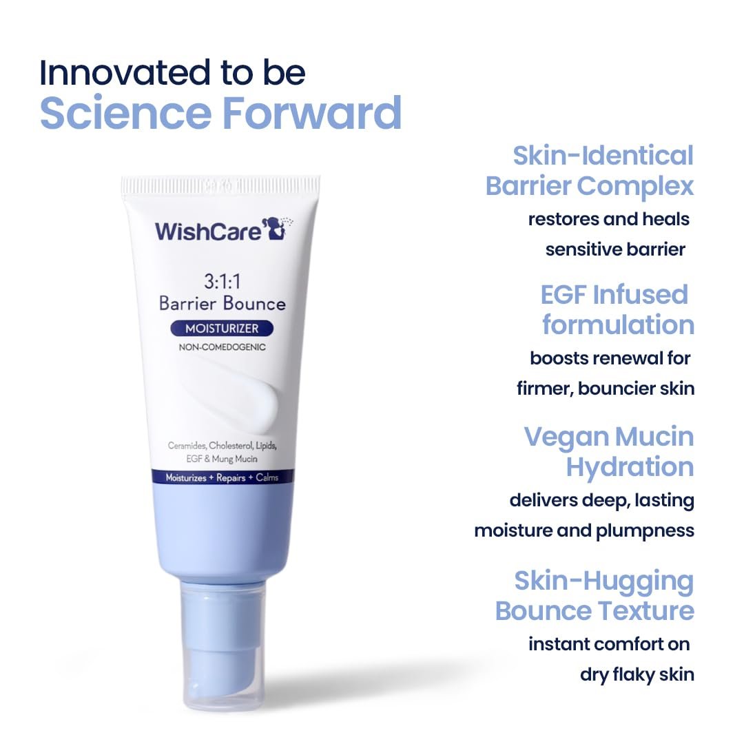 WishCare 3:1:1 Barrier Repair Moisturizer Cream for Face | Barrier Repair Moisturizer With Ceramides, EGF & Mung Mucin |  For Dry Skin, Oily & Combination Skin | thumbnail
