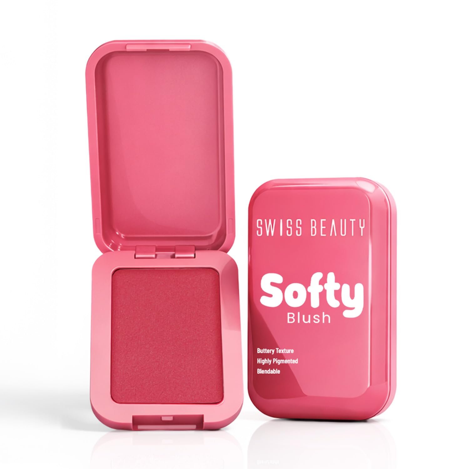 Swiss Beauty Softy Blush | Buttery Texture | Blendable | Highly Pigmented | Long-Lasting | Travel-Friendly | 7g, Shade- 1. Strawberry thumbnail