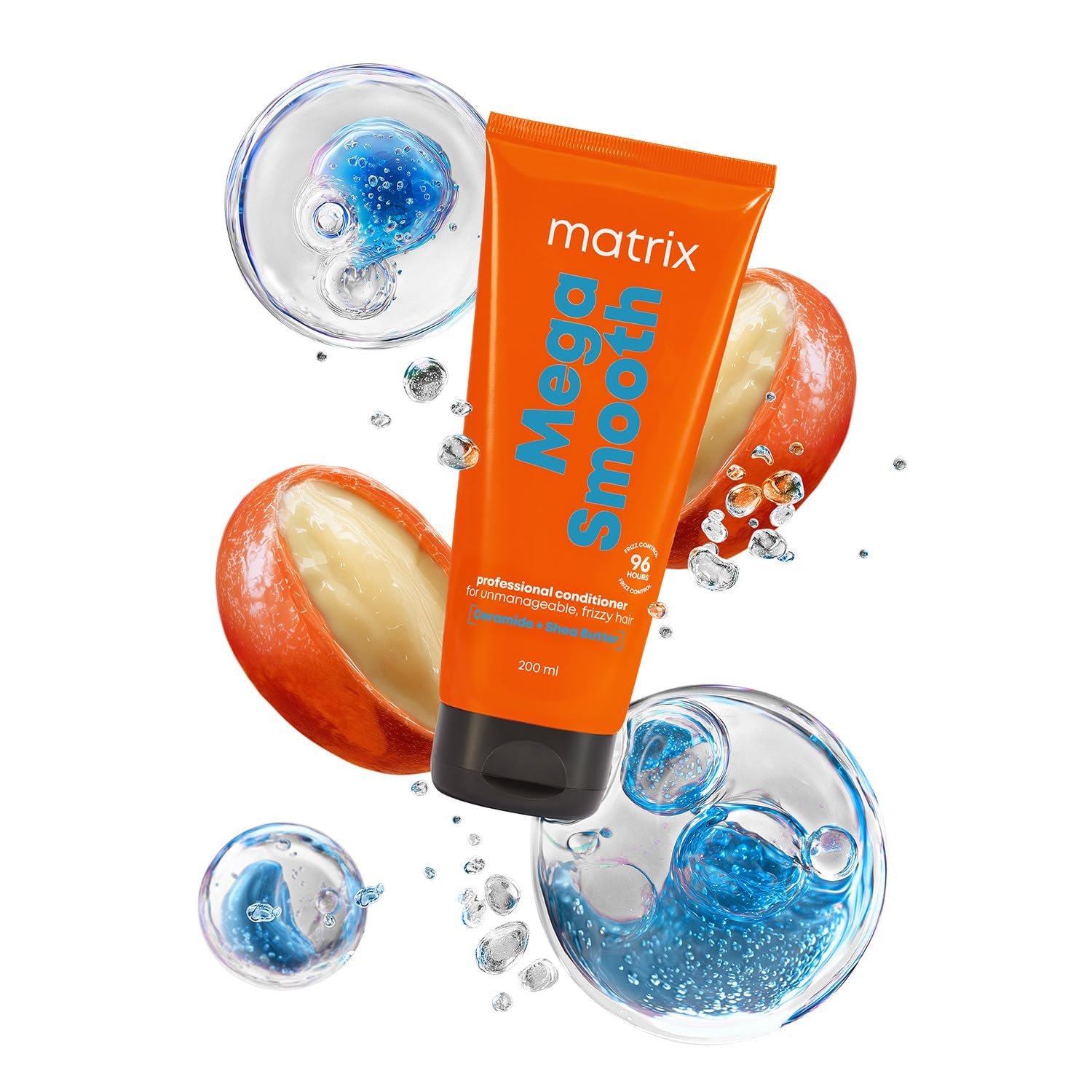 Matrix Professional Mega Smooth Conditioner with Shea Butter and Ceramides for Frizzy Hair |Max Smoothness for 4 Days | Used by 1 Lakh Hairstylists*|For All Hair Types | Paraben Free | 200ml