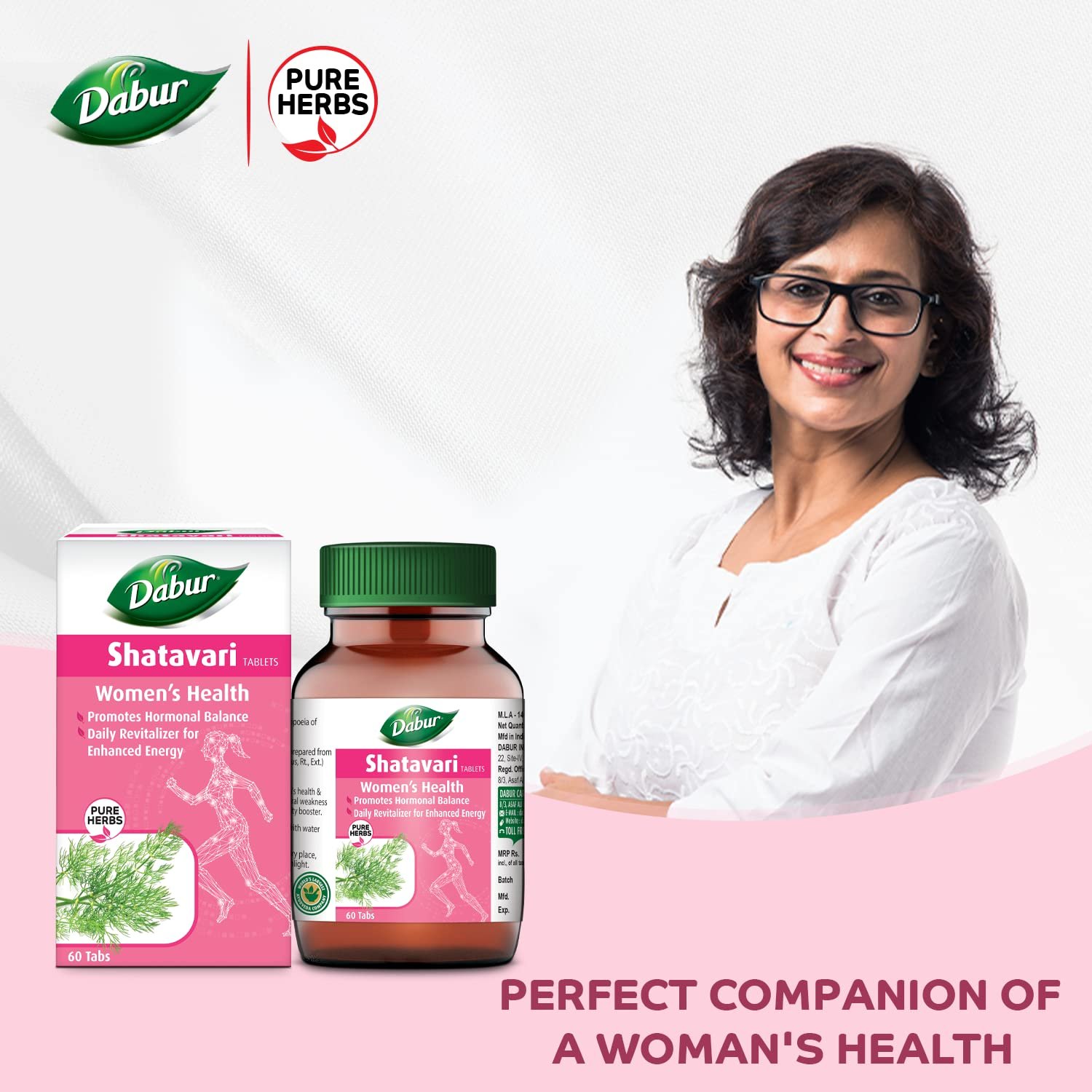 Dabur Shatavari Tablets 60 Tablets | Ayurvedic Women's Wellness Supplement | Supports Hormonal Balance & Overall Well-Being thumbnail