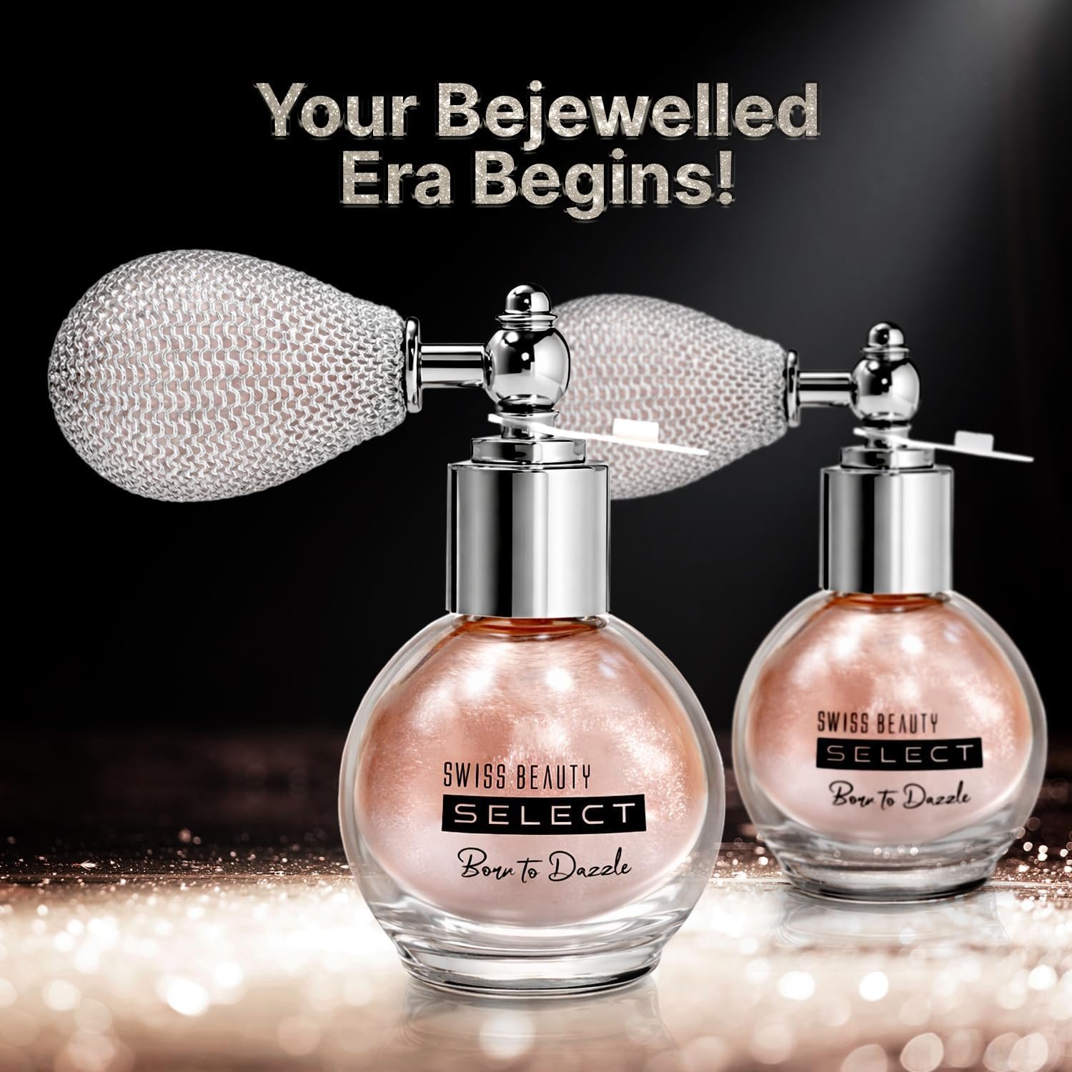 Swiss Beauty Select Born To Dazzle Glitter Spray | Pearlescent Particles | Multidimensional Shine | High-Impact Glow | Lightweight & Blendable | Gentle On The Skin | For Body & Hair | Shade- thumbnail