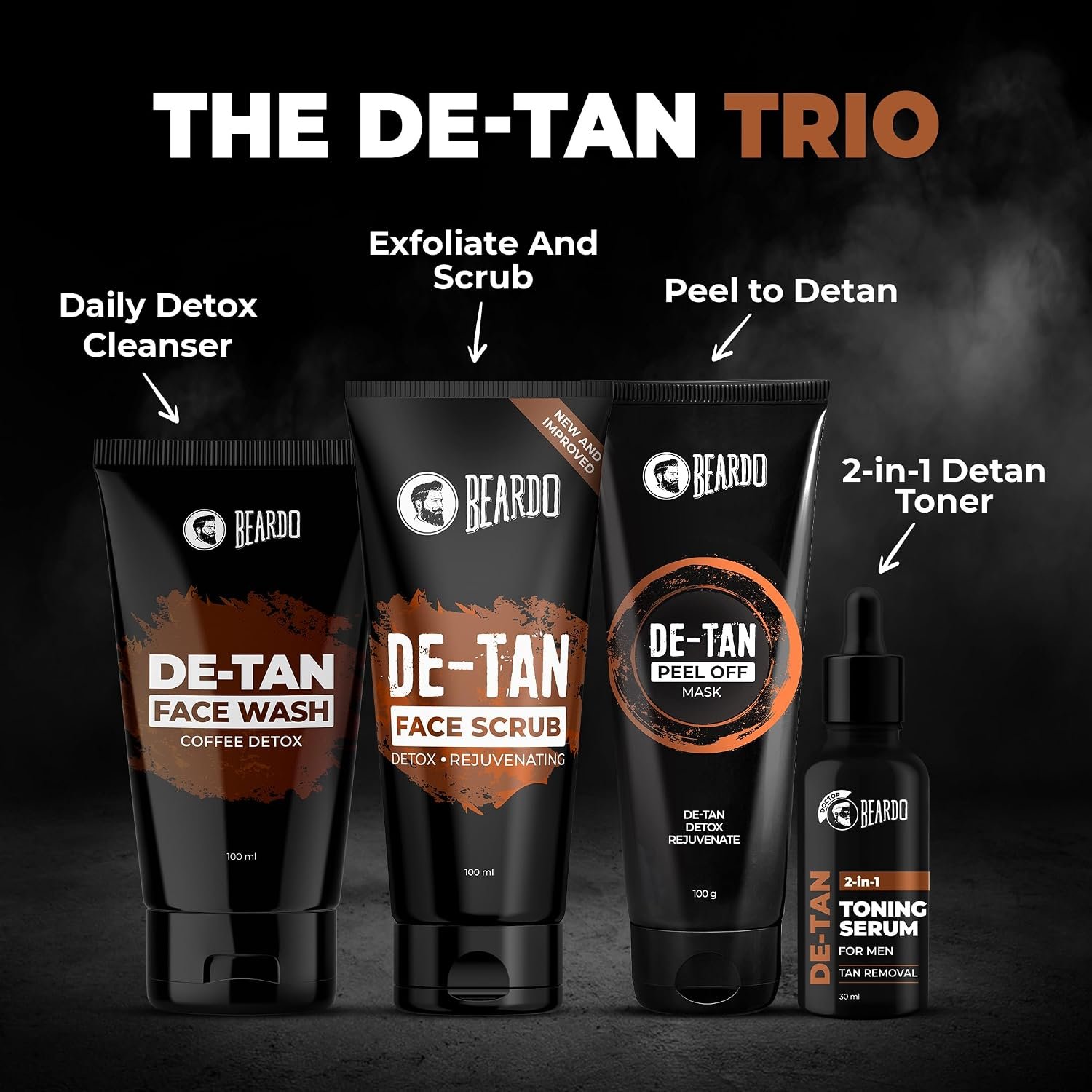 Beardo DeTan Peel off Face Mask for Men, 100g | Coffee Extract to Remove Tan & Deep Cleansing, Face Mask for Glowing Skin thumbnail