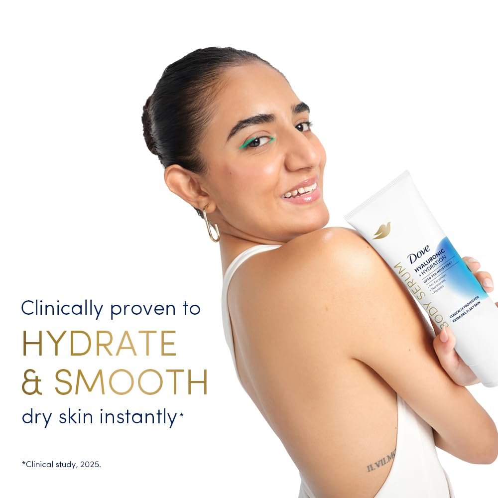 Dove Hyaluronic + Hydration Body Serum | Clinically Proven Hydrating Body Lotion for Extra Dry, Flaky Skin | 72H Moisture | With Hyaluronic Acid, Pro-Ceramides & Niacinamide | 240ml thumbnail