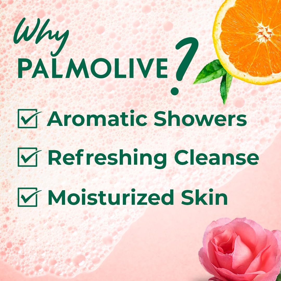 Palmolive Rose, Orange Essential Oil & Ginseng Aroma Sensual Body Wash | Soothing & Brightening | Glowing & Youthful skin | No paraben & silicones, pH balanced, Body Wash 750ml thumbnail