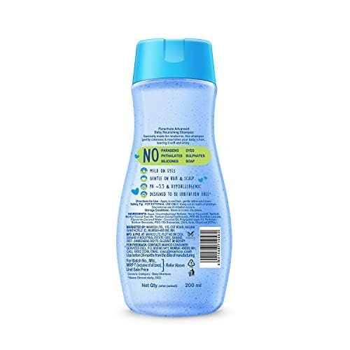 Parachute Advansed Baby Shampoo for Kids |Clear| Doctor Certified | Tear Free | Tender Coconut Water & Virgin Coconut Oil | Soft & Shiny Hair | 200ml thumbnail