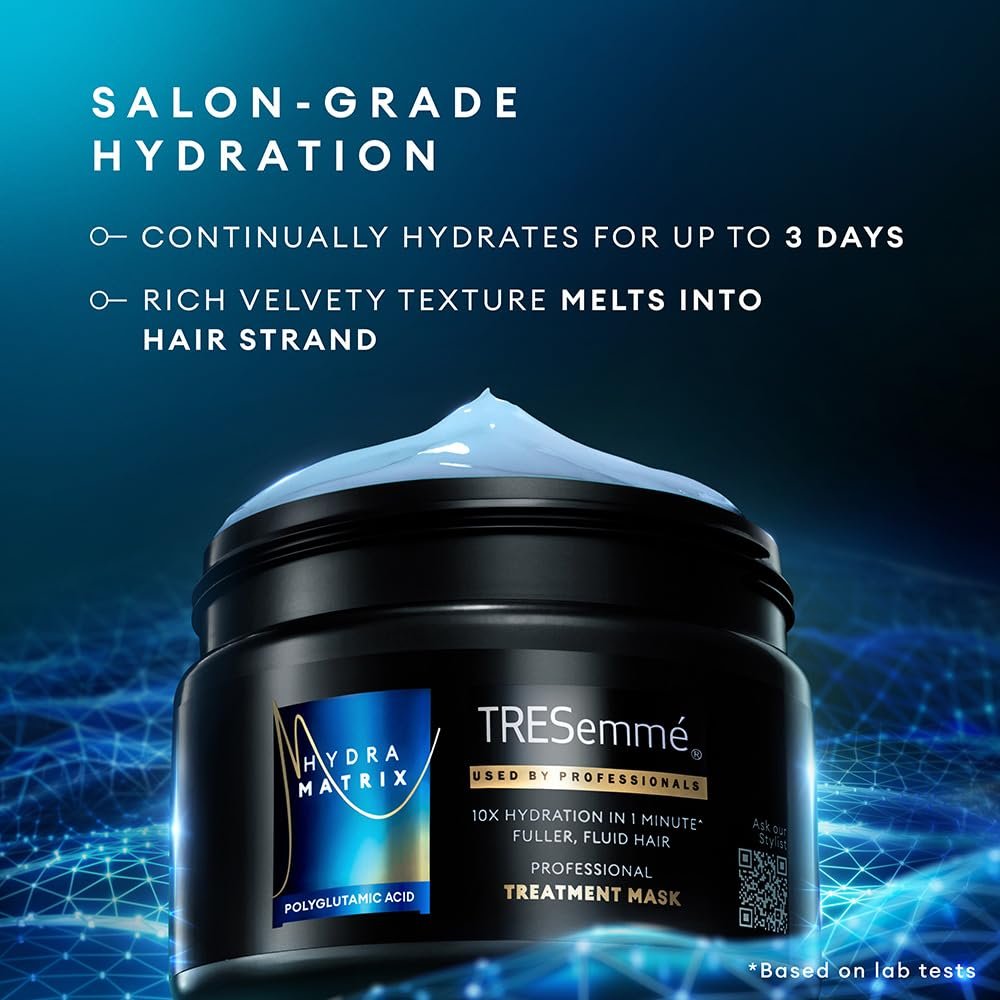 TRESemme Hydra Matrix Hair Mask 300ml with Polyglutamic Acid | Deep Hydration Treatment for 100H of Fluid Hair | Paraben Free Mask for Dry Frizzy Hair thumbnail