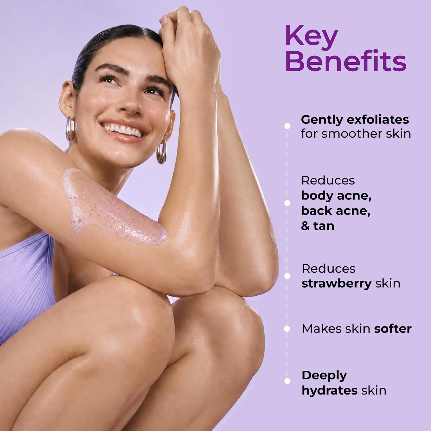 Hula Hoop Exfoliating Body Wash with 2% Salicylic Acid & Zinc PCA | Reduces Body Acne, Strawberry Legs & KP | Exfoliates & Hydrates to Reveal Smooth & Bump-Free Skin | 250ml thumbnail
